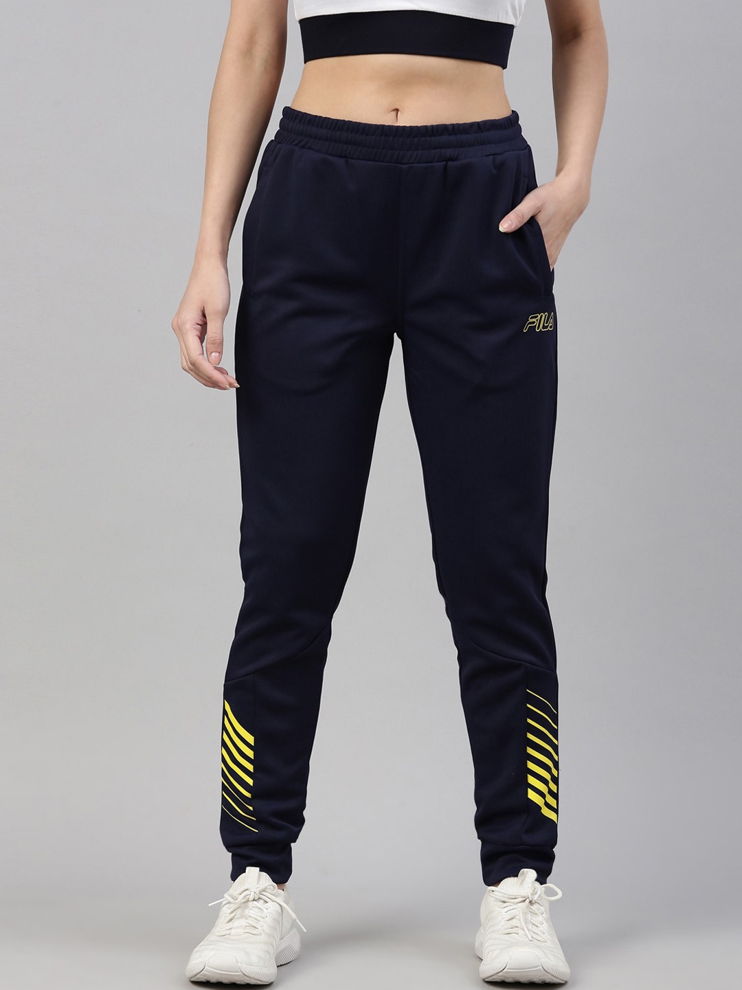 

FILA Women Blue Solid Track Pants