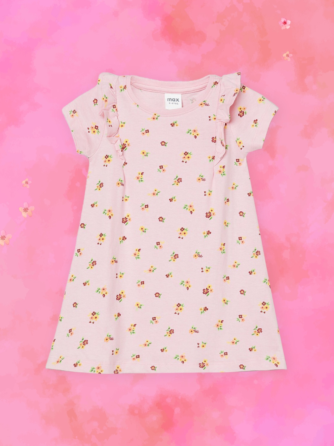 

max Pink & Yellow Floral Print Top