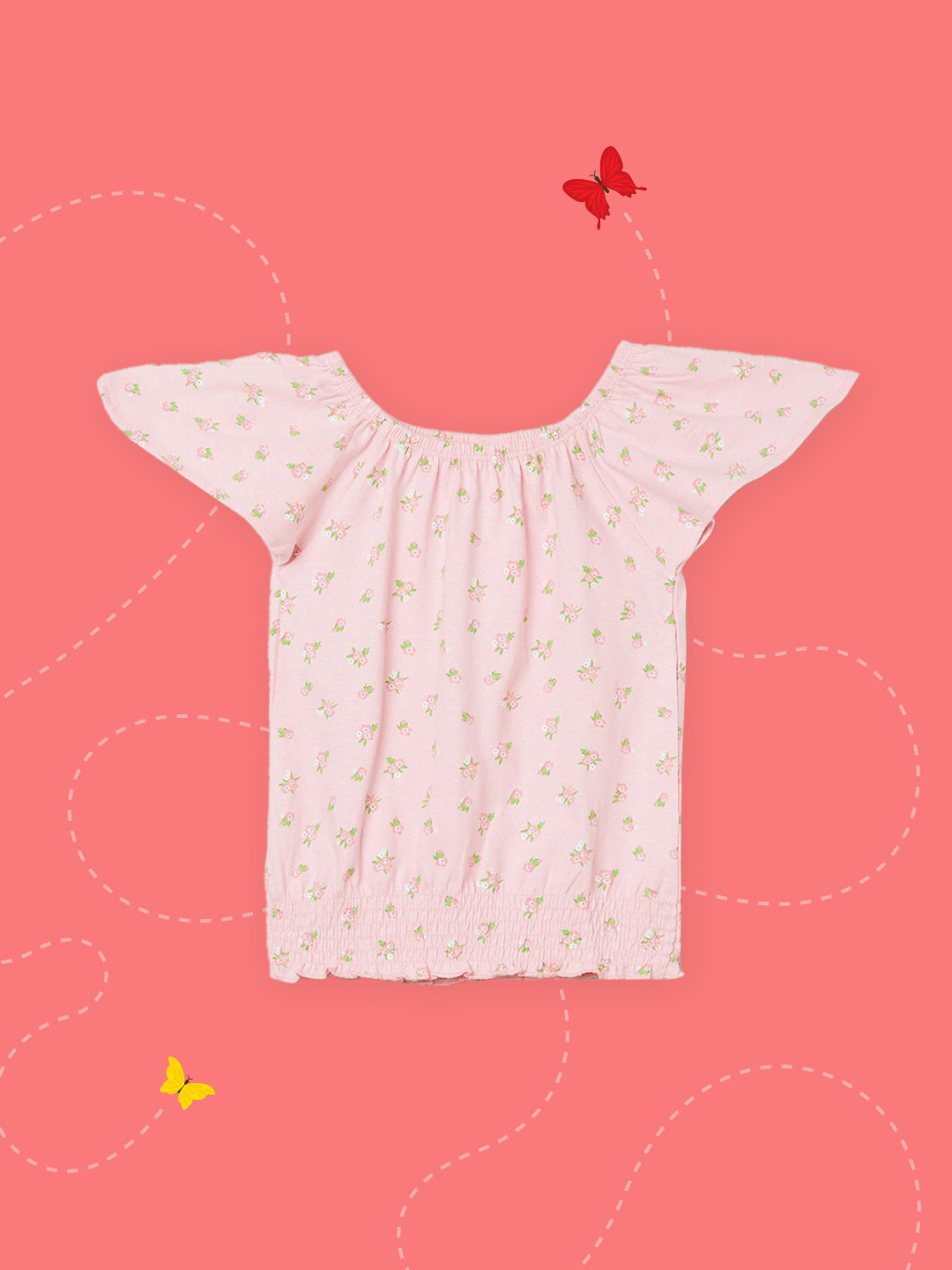 

max Pink Floral Print Pure Cotton Top