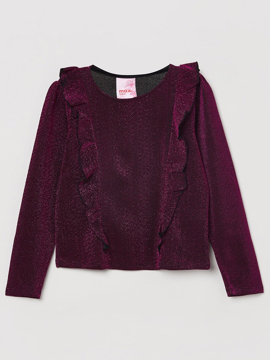 

max Girls Purple Ruffle Top