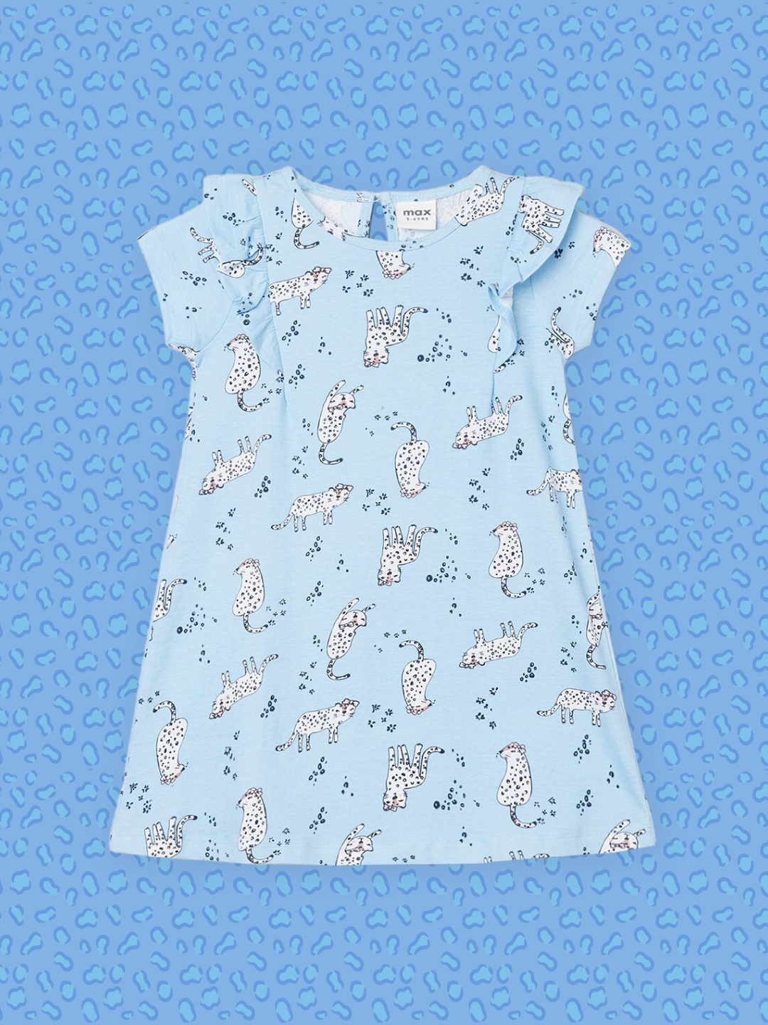 

max Blue Animal Printed A-Line Top