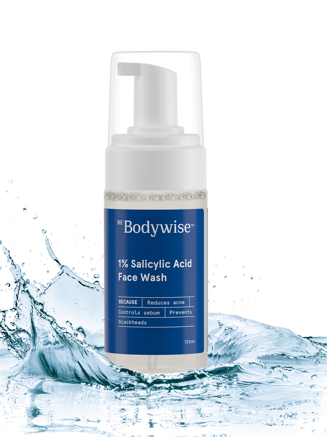 

Be Bodywise 1% Salicylic Acid Anti-Acne Foaming Face Wash - 120 ml, Blue