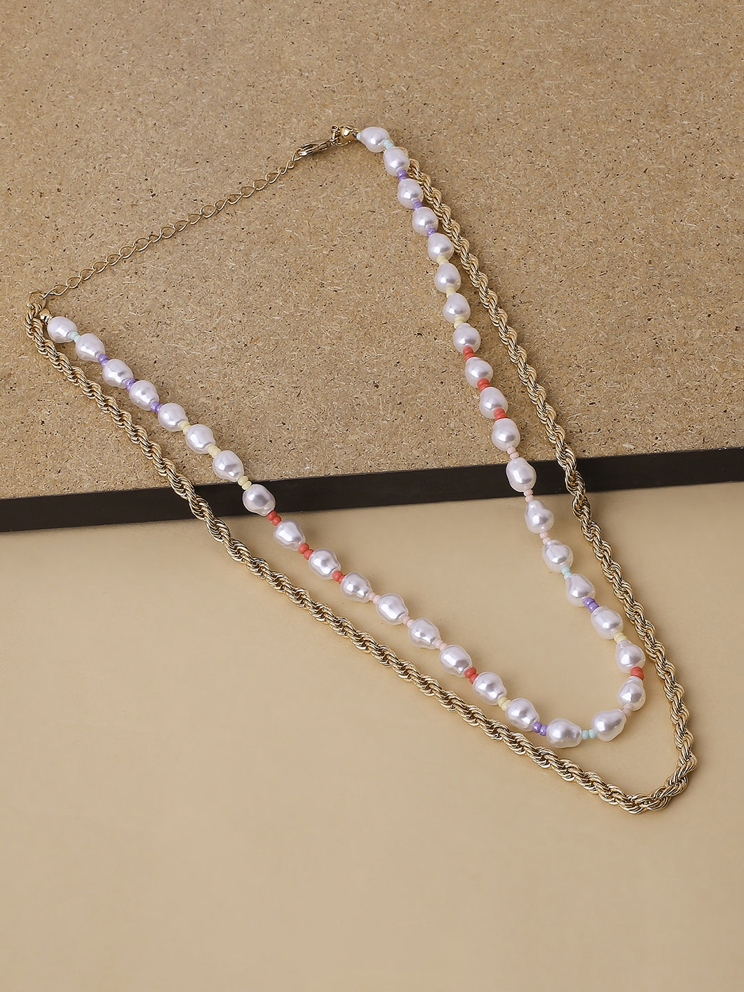

Lilly & sparkle Gold-Toned & White Gold-Plated Layered Necklace