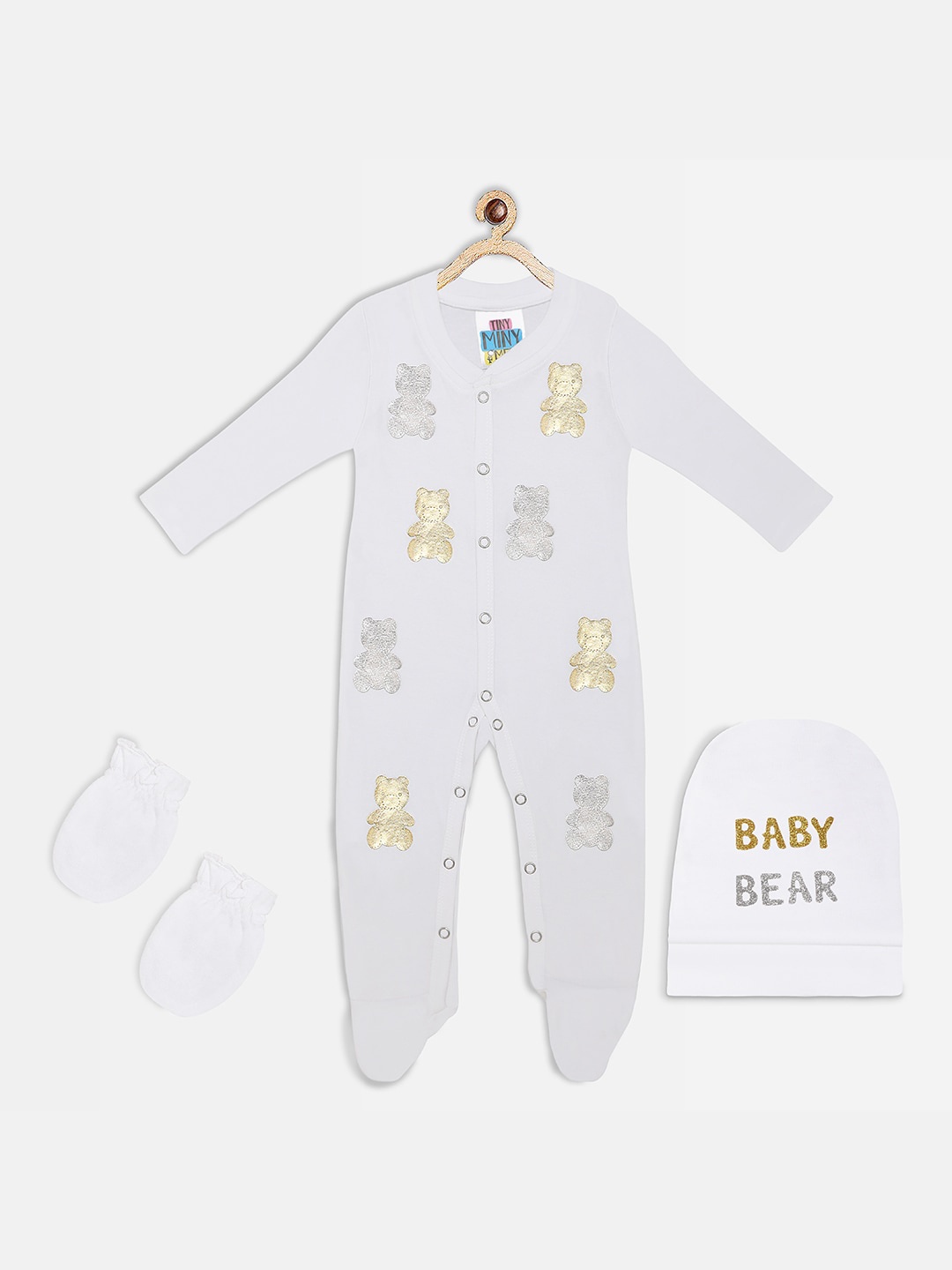 

TINY MINY ME Set of 3 Infants Kids White Bodysuit