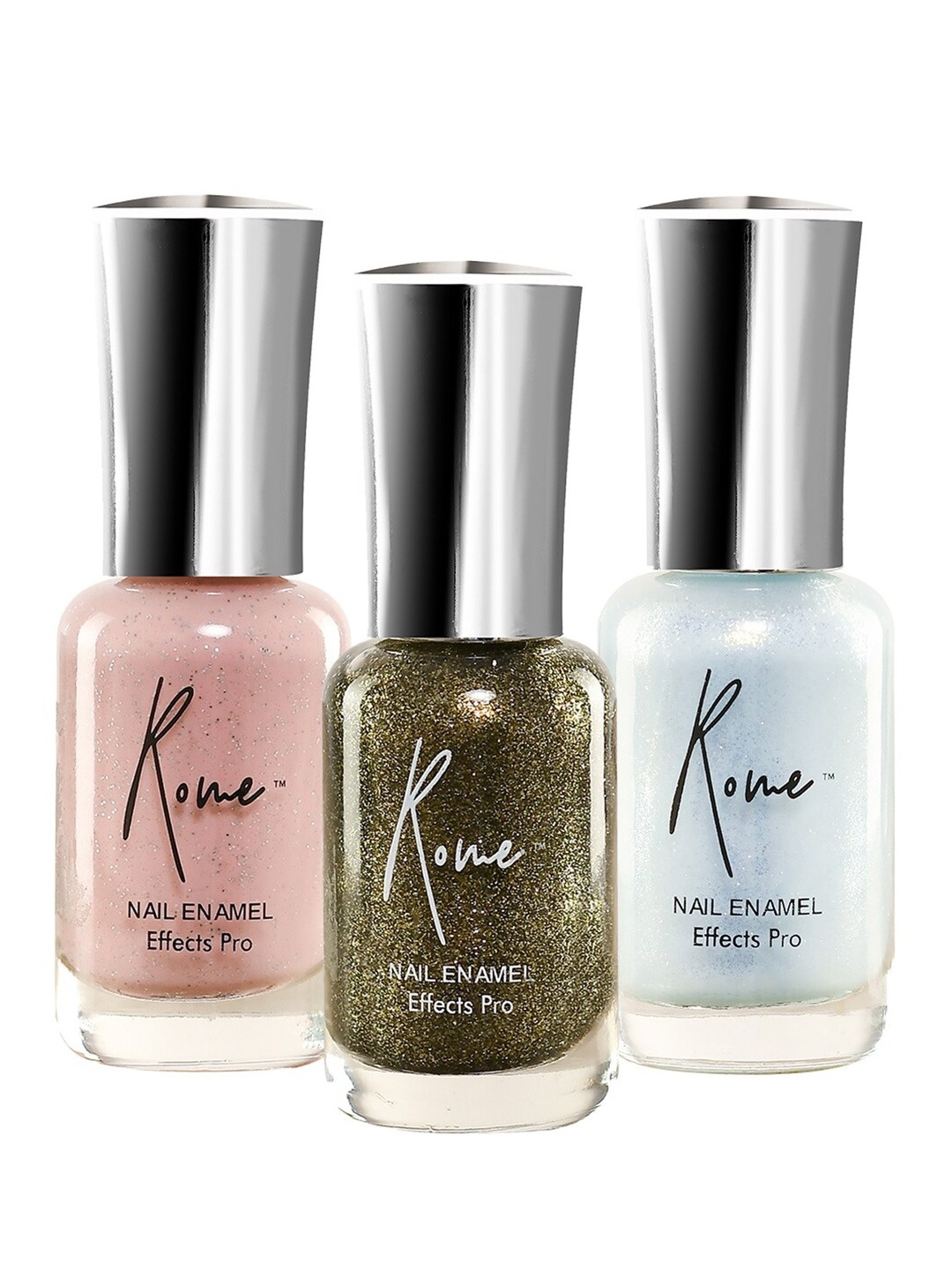 

Rome Set Of 3 Effects Pro nail Paints, Pink