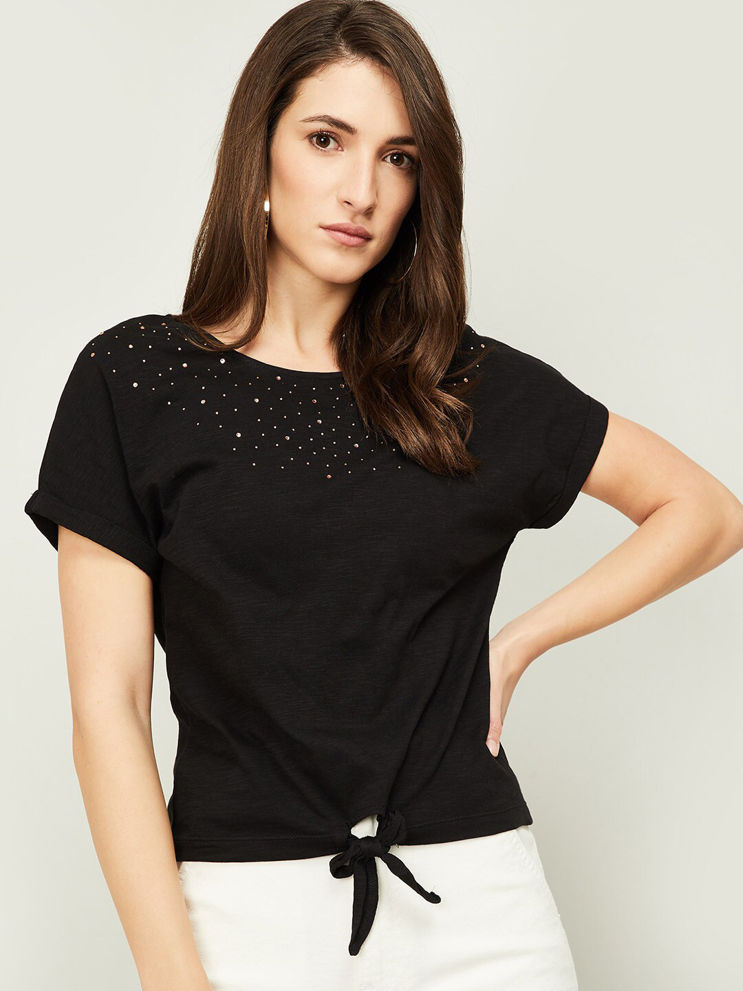 

Fame Forever by Lifestyle Black Pure Cotton Top