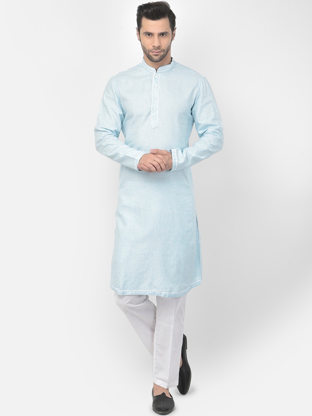 

DEYANN Men Blue Pure Cotton Kurta with Pyjamas