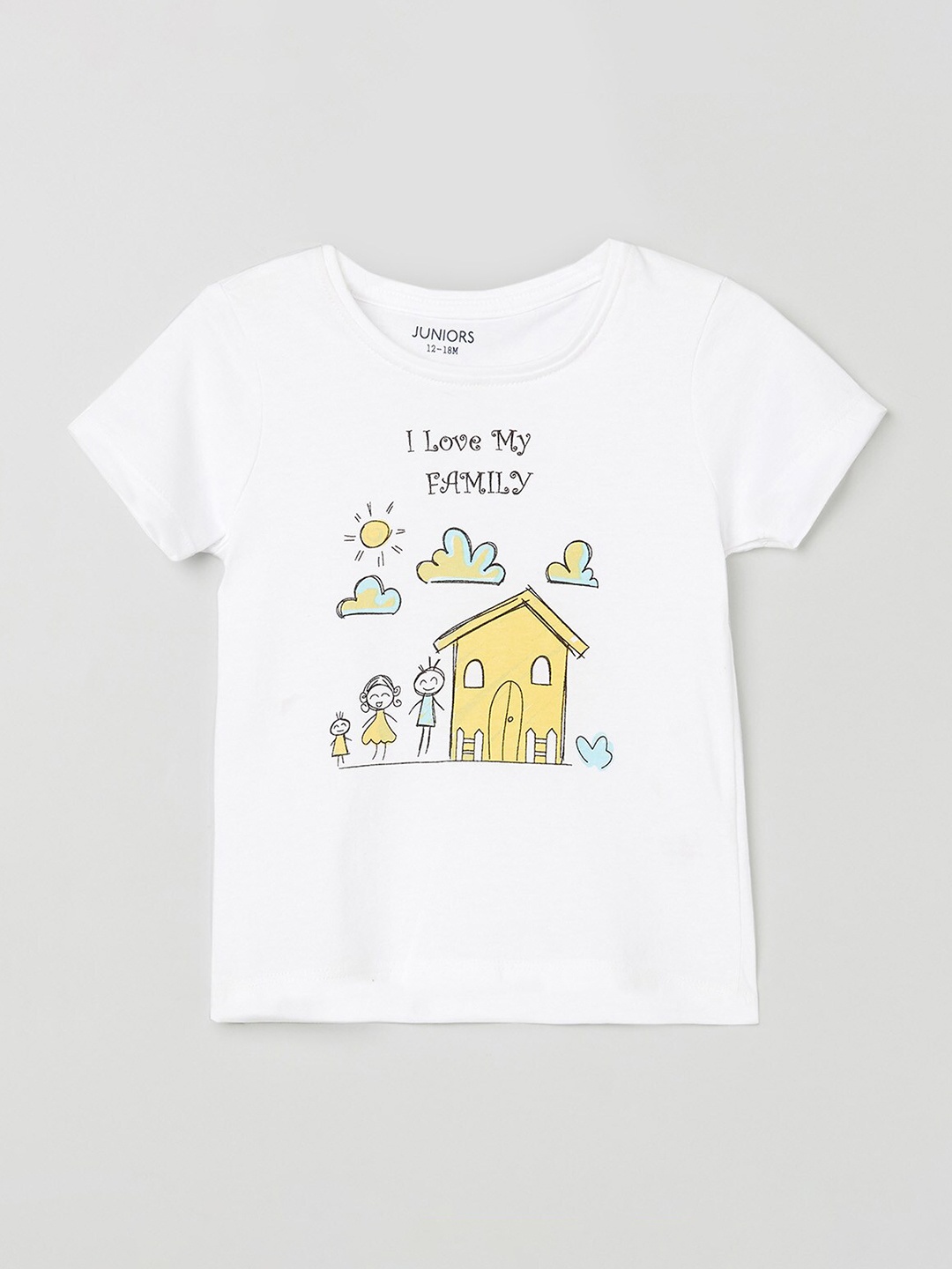 

Juniors by Lifestyle White Print Top