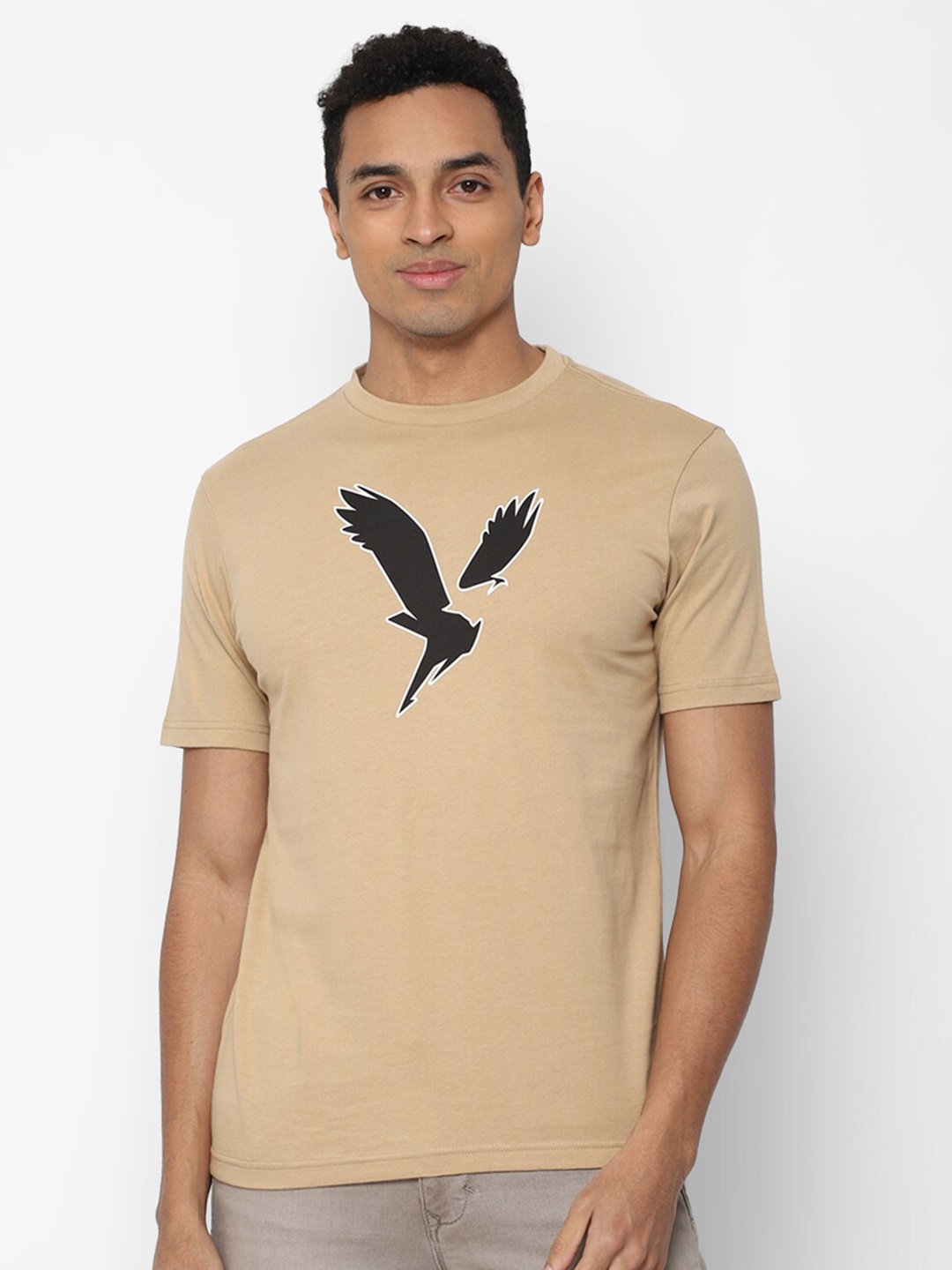 

AMERICAN EAGLE OUTFITTERS Men Beige Printed T-shirt