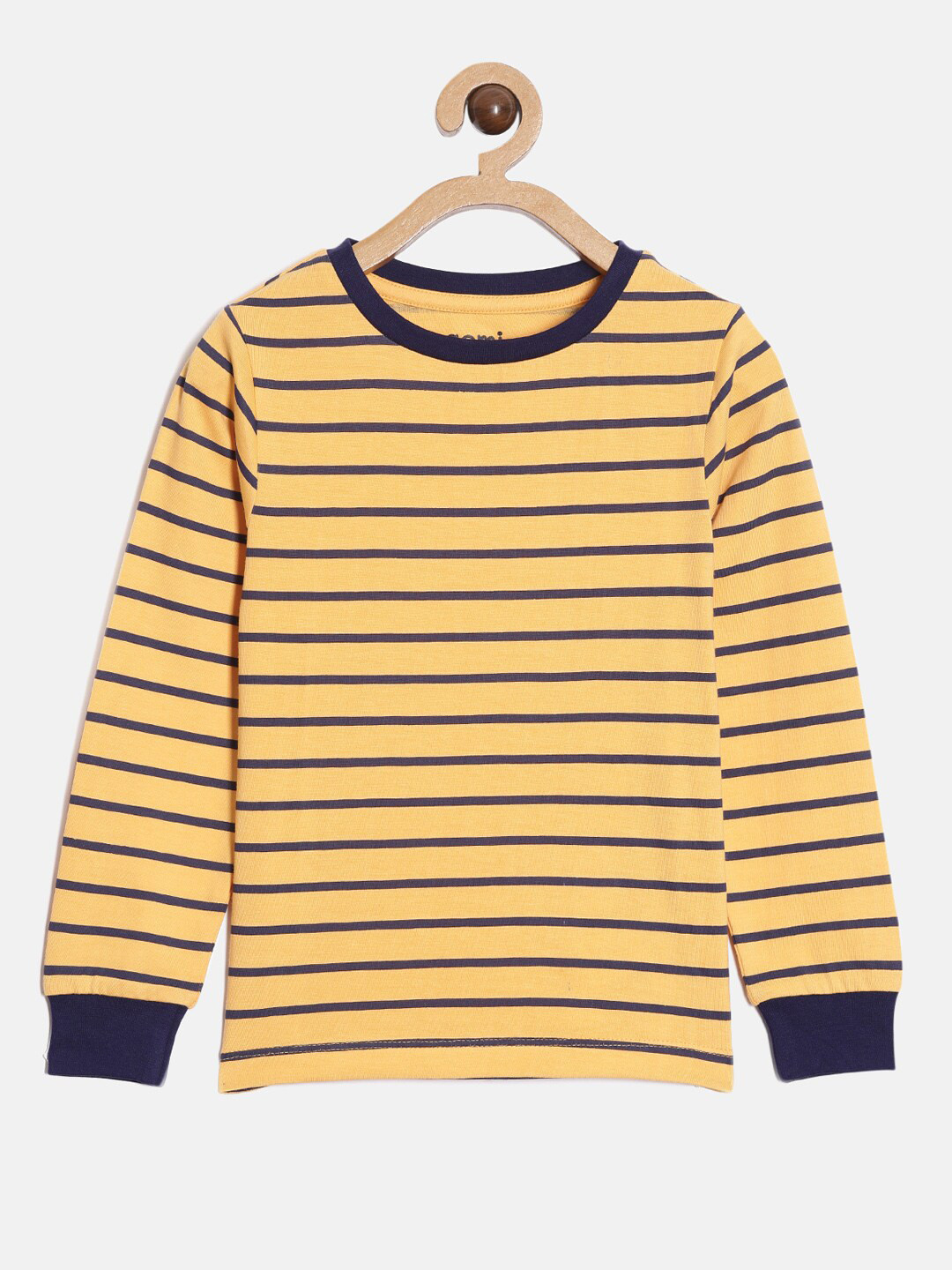 

Aomi Boys Yellow & Blue Striped Dri-FIT T-shirt