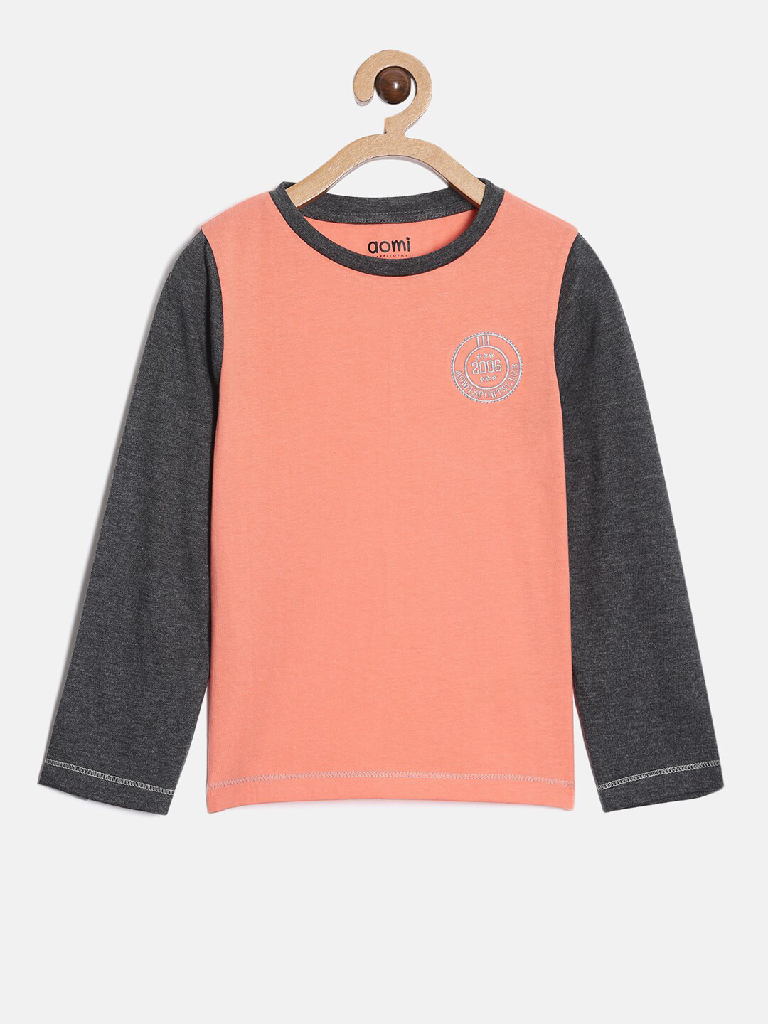 

Aomi Boys Orange & Black Colourblocked Dri-FIT T-shirt