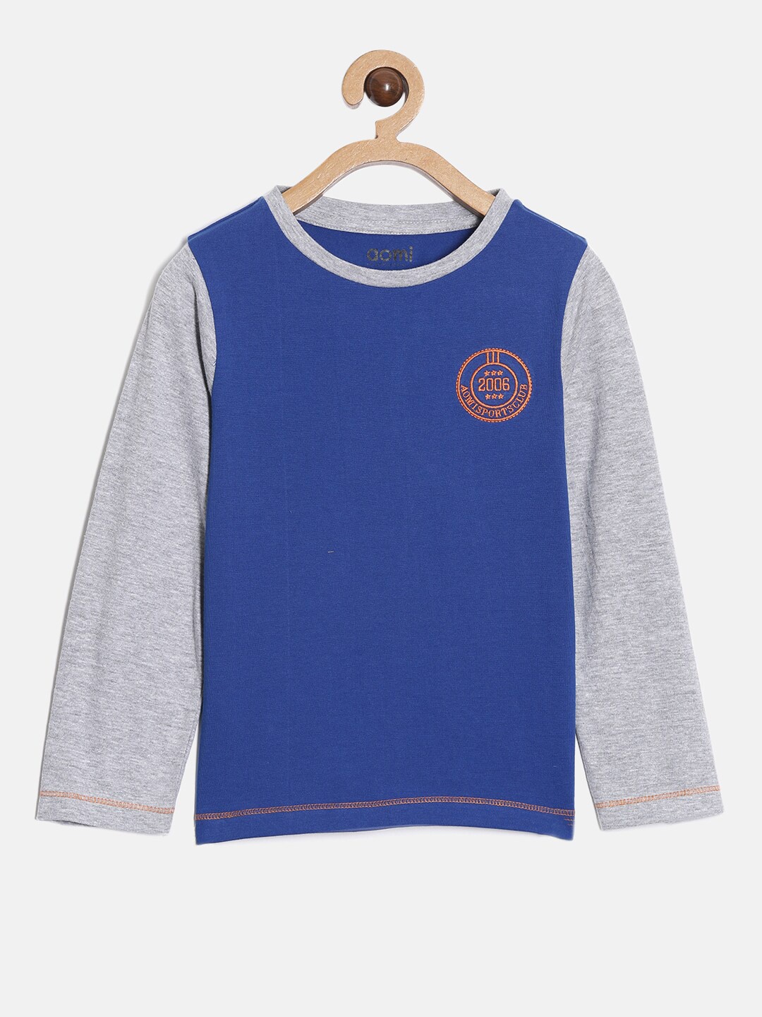 

Aomi Boys Blue Colourblocked Dri-FIT Applique T-shirt
