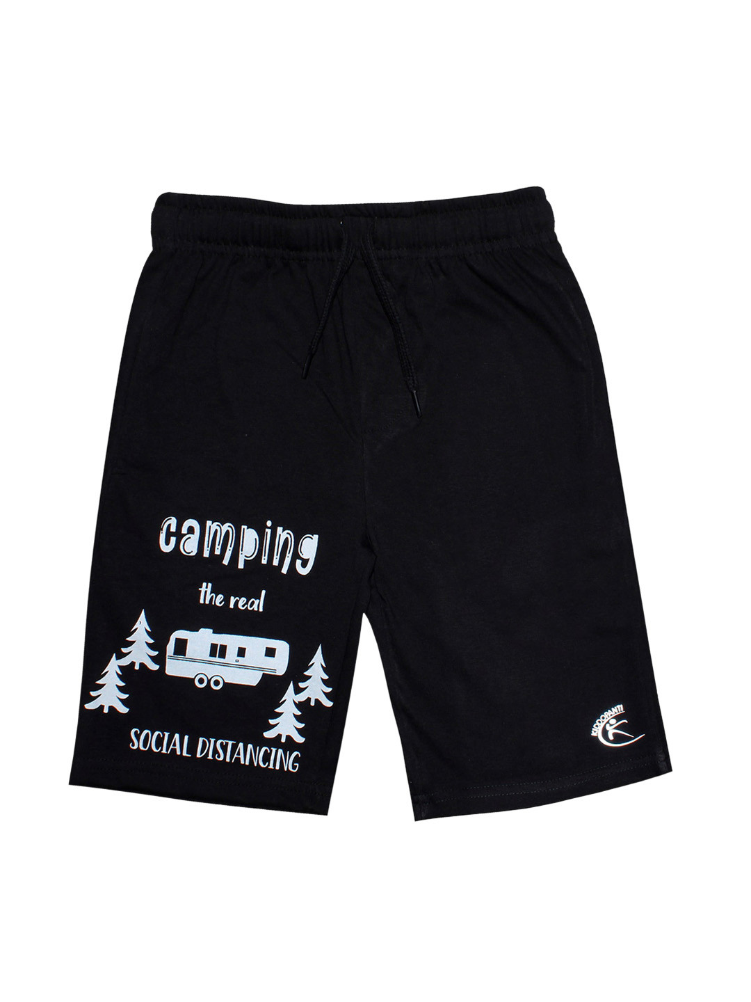 

KiddoPanti Boys Black Printed Sports Shorts
