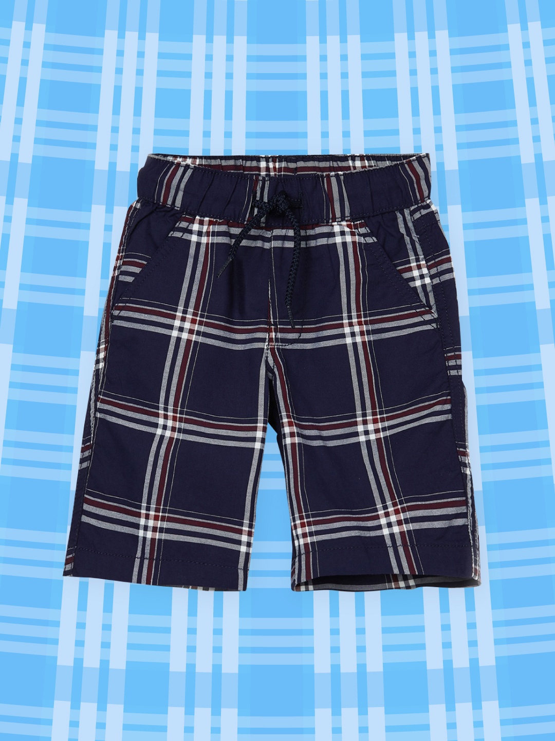 

max Boys Multicoloured Striped Checked Shorts, Multi