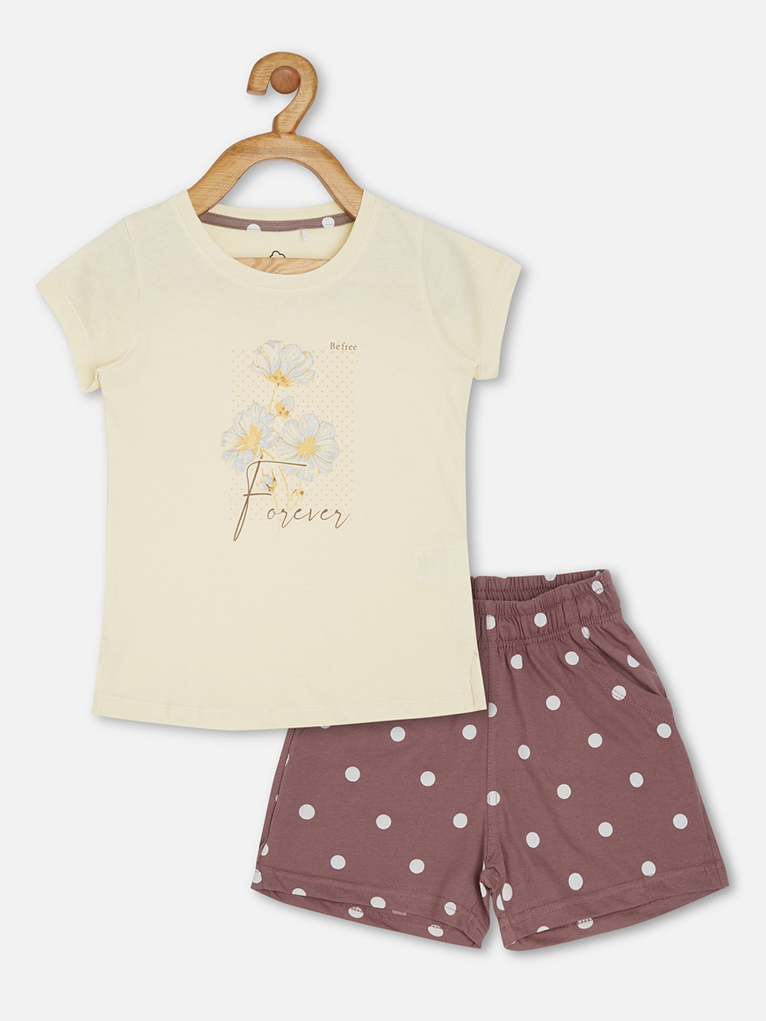 

Sweet Dreams Girls Beige & Brown Night suit