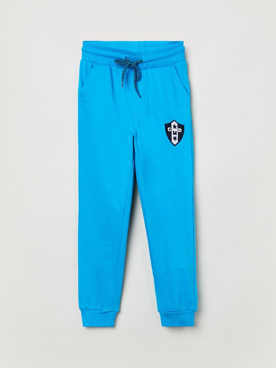 

max Boys Blue Printed Pure Cotton Joggers