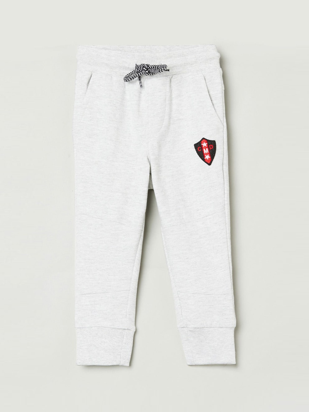 

max Boys Grey Melange Solid Cotton Blend Joggers