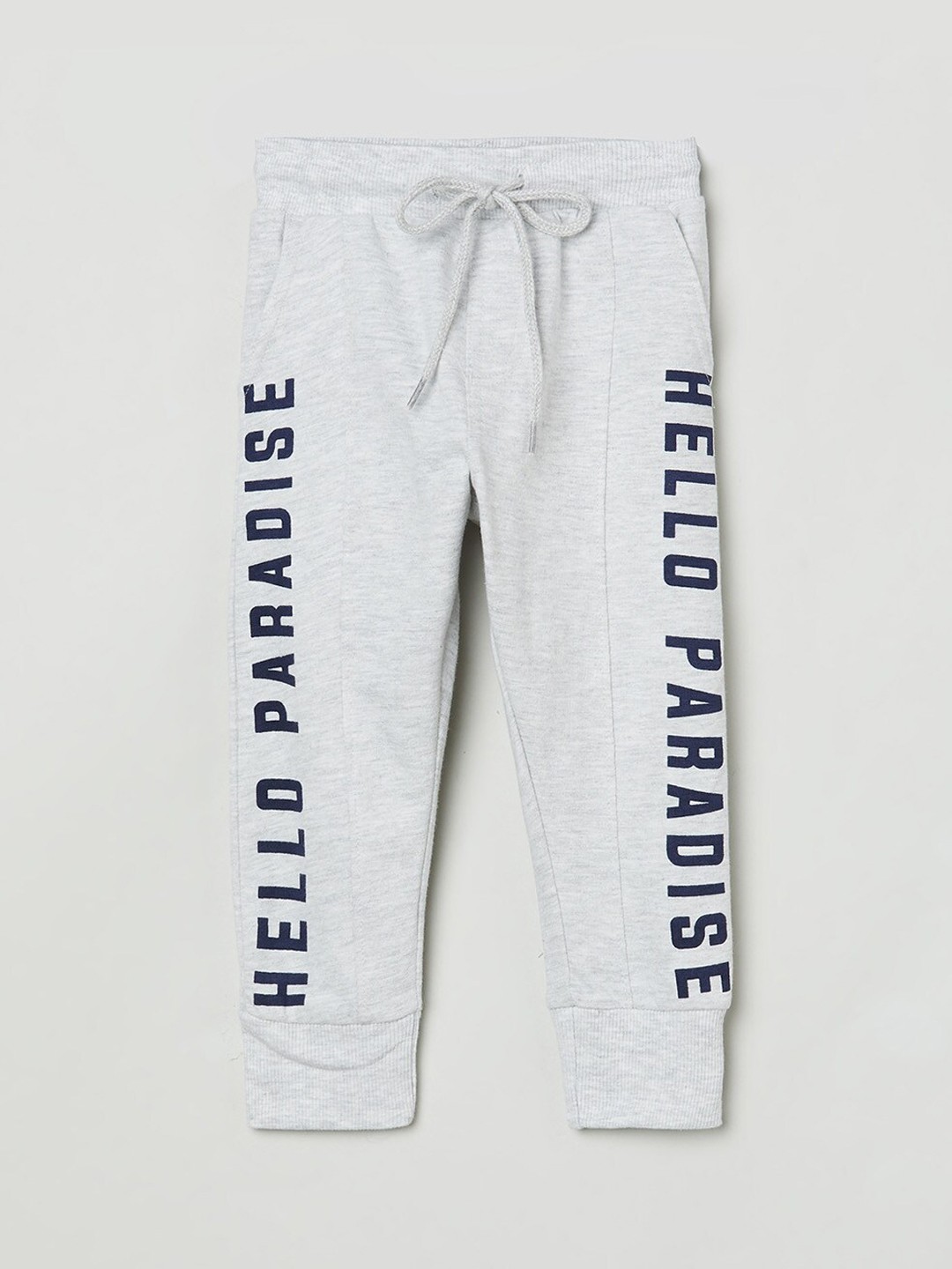 

max Boys Grey Melange Printed Joggers