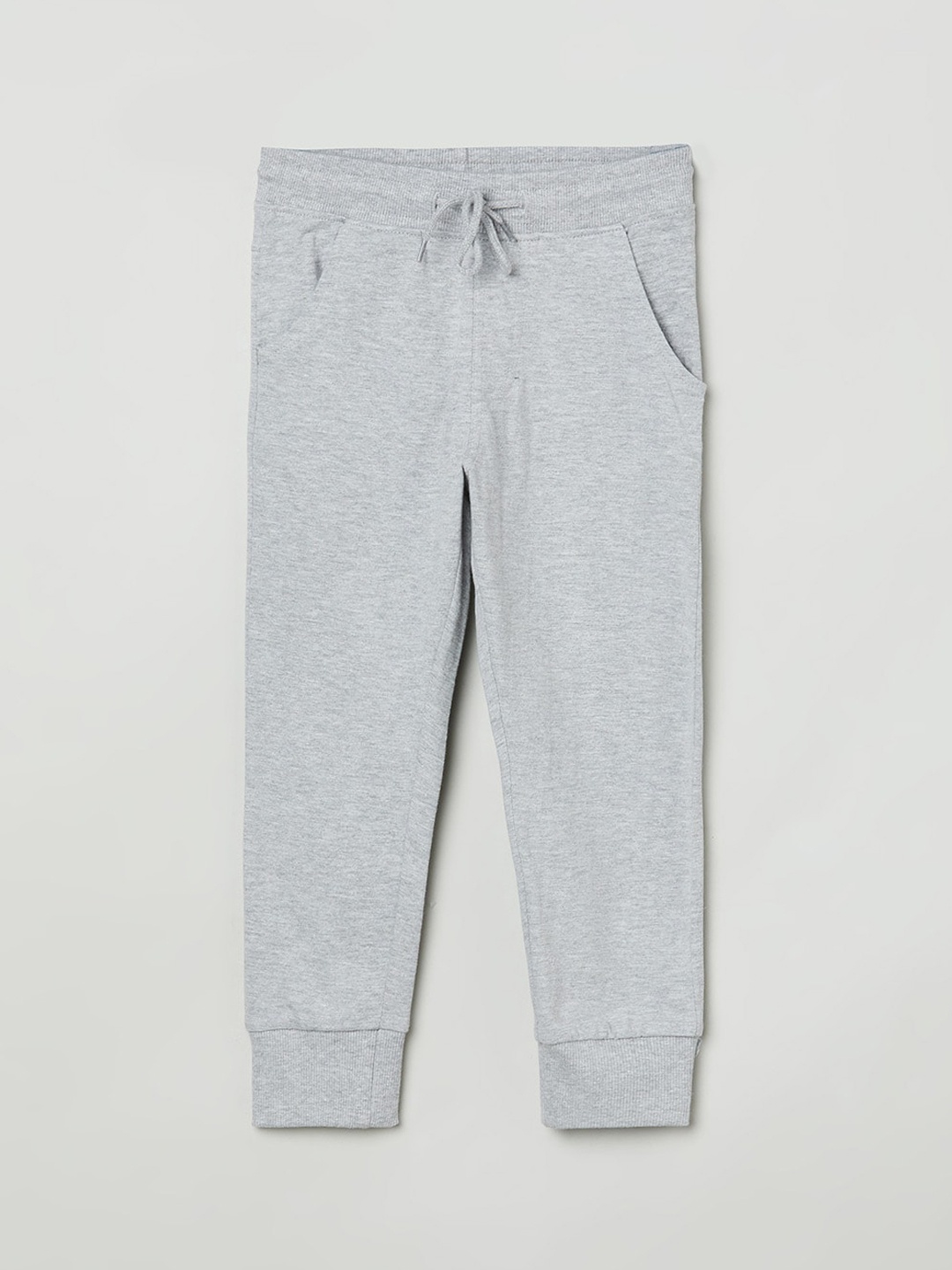 

Max Boys Grey Melange Solid Pure Cotton Joggers