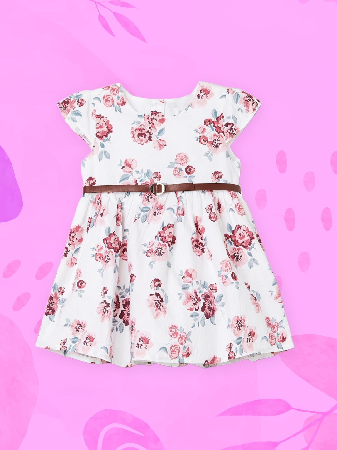 

max White Floral Velvet Dress