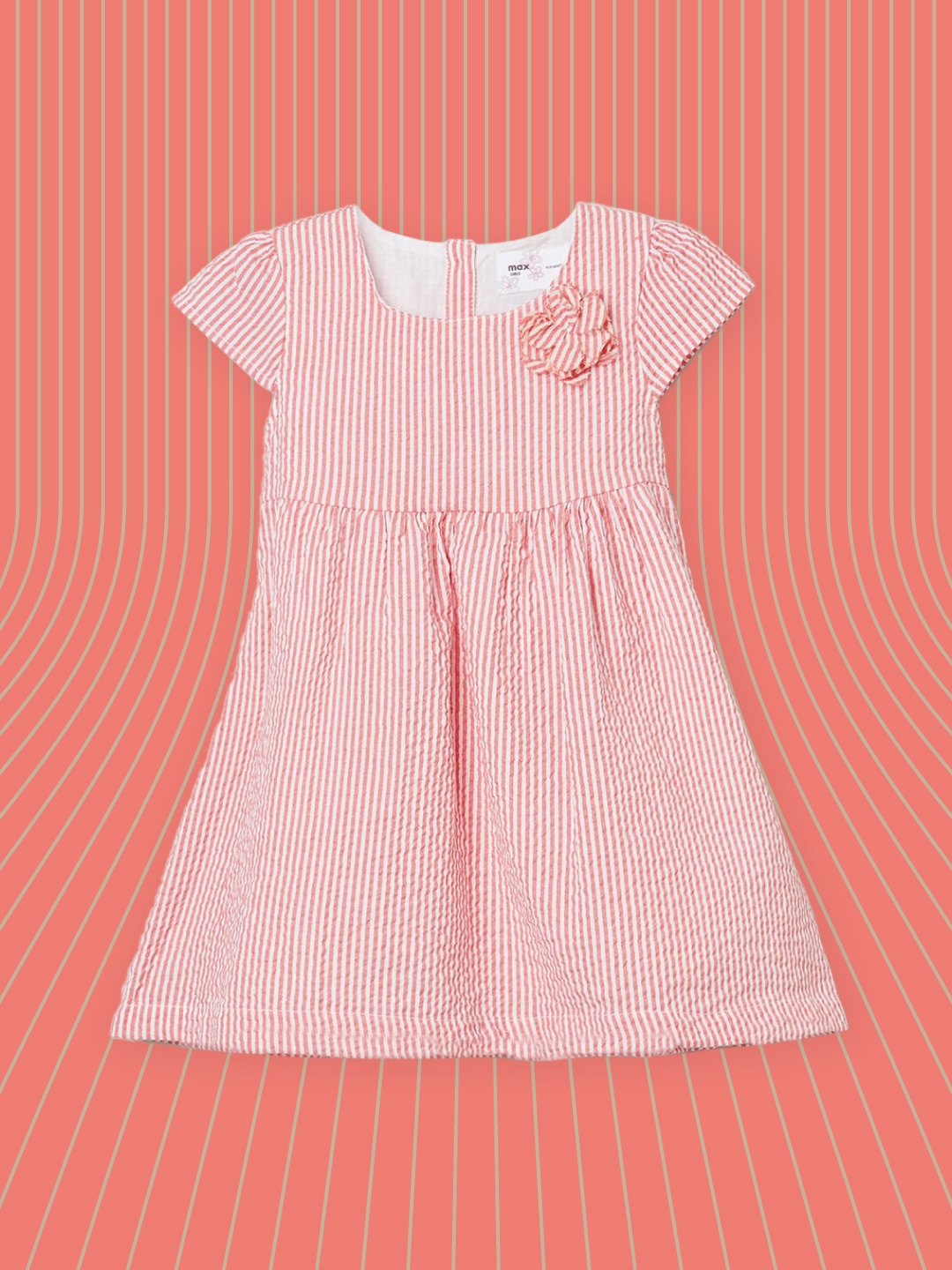 

max Pink Striped A-Line Dress