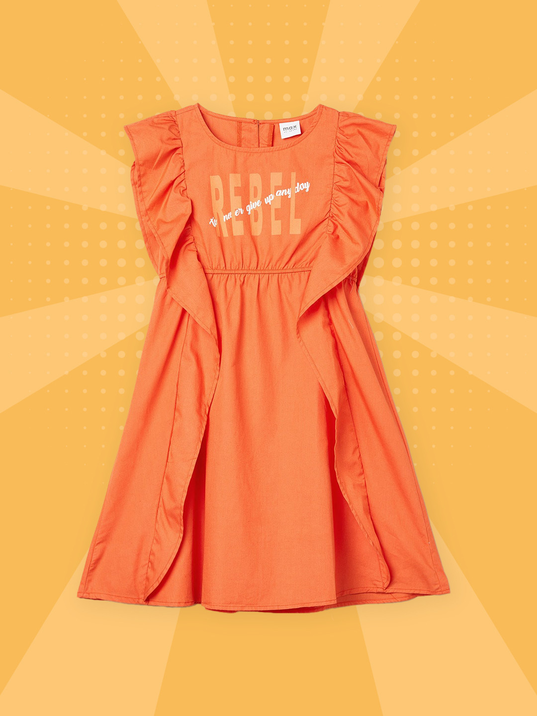

max Orange Velvet A-Line Dress