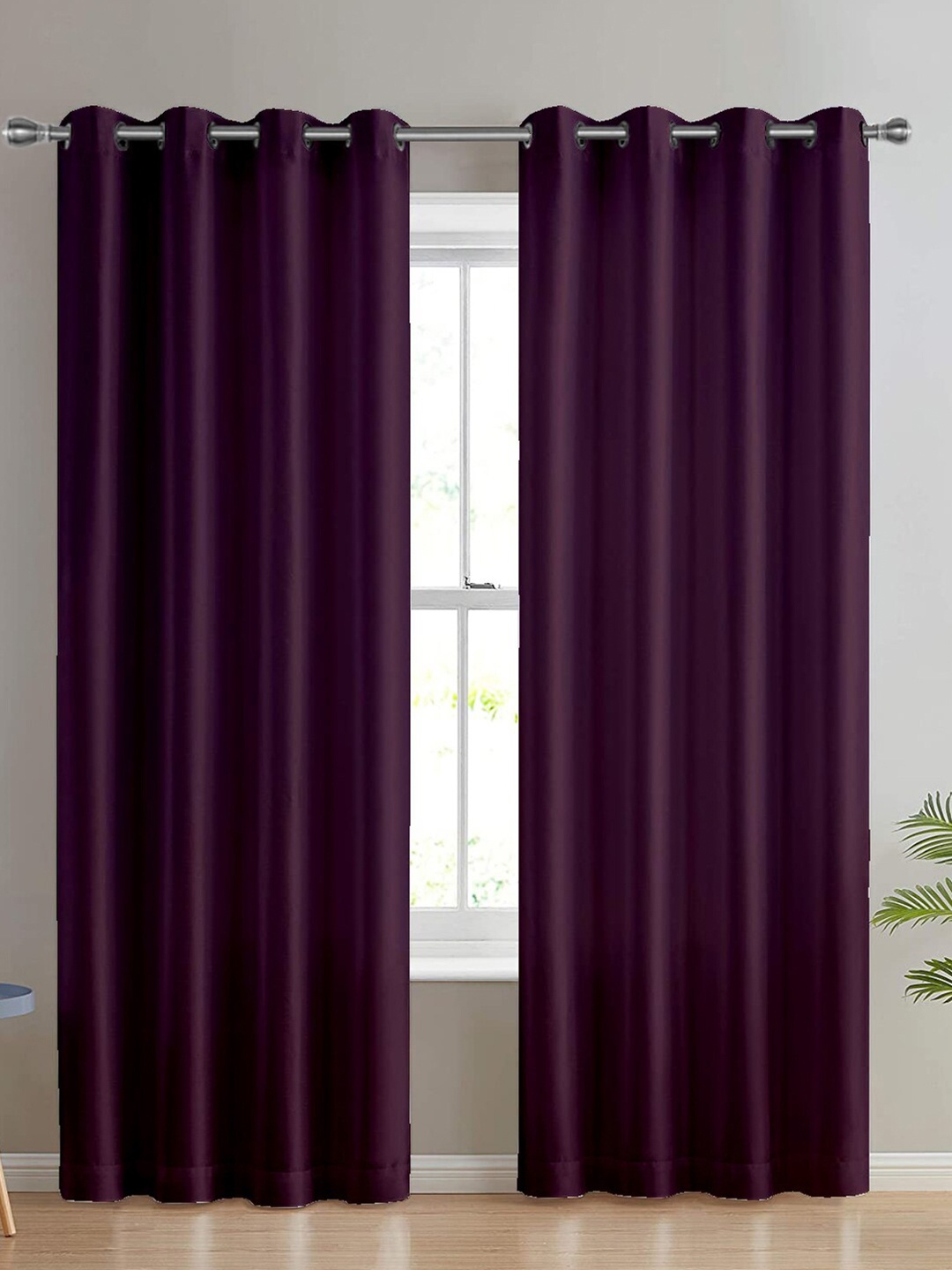 

Divine Casa Purple Set of 2 Black Out Door Curtain