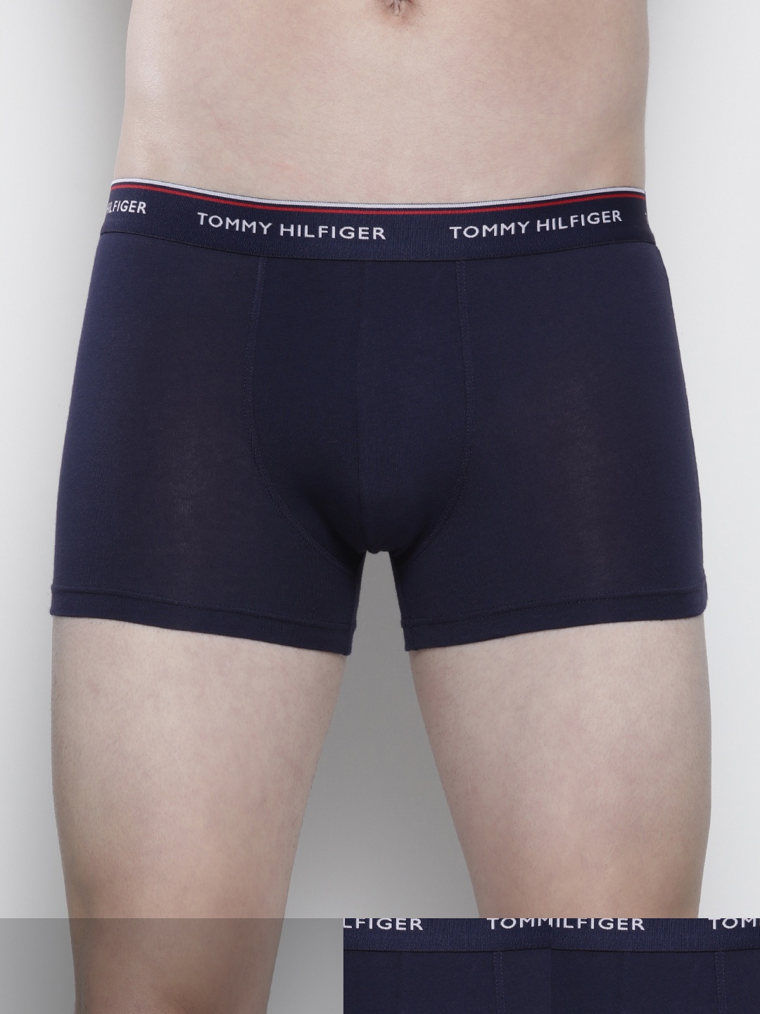 

Tommy Hilfiger Men Pack of Three Navy Blue Trunks