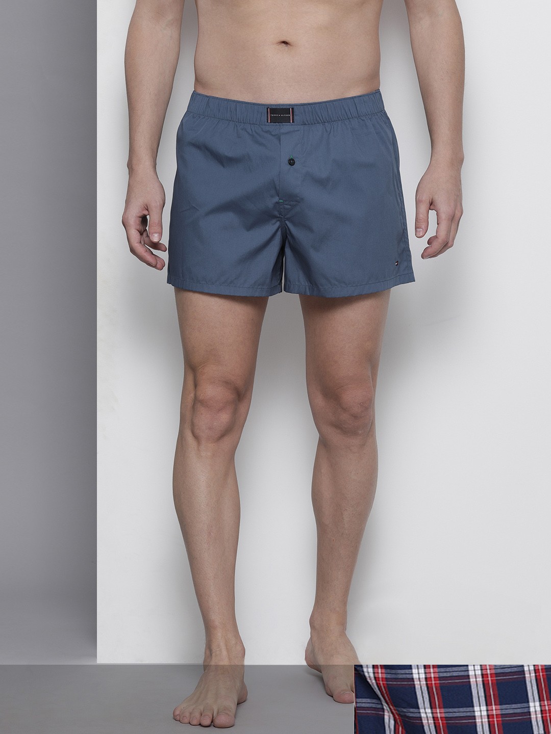 

Tommy Hilfiger Men Pack Of 2 Blue & Red Solid Pure Cotton Boxer - P2AB2101