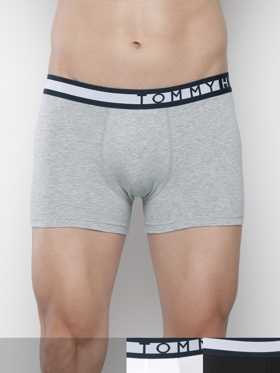 

Tommy Hilfiger Men Grey Melange Pack Of 3 Solid Low-Rise Short Trunk P2AB4122