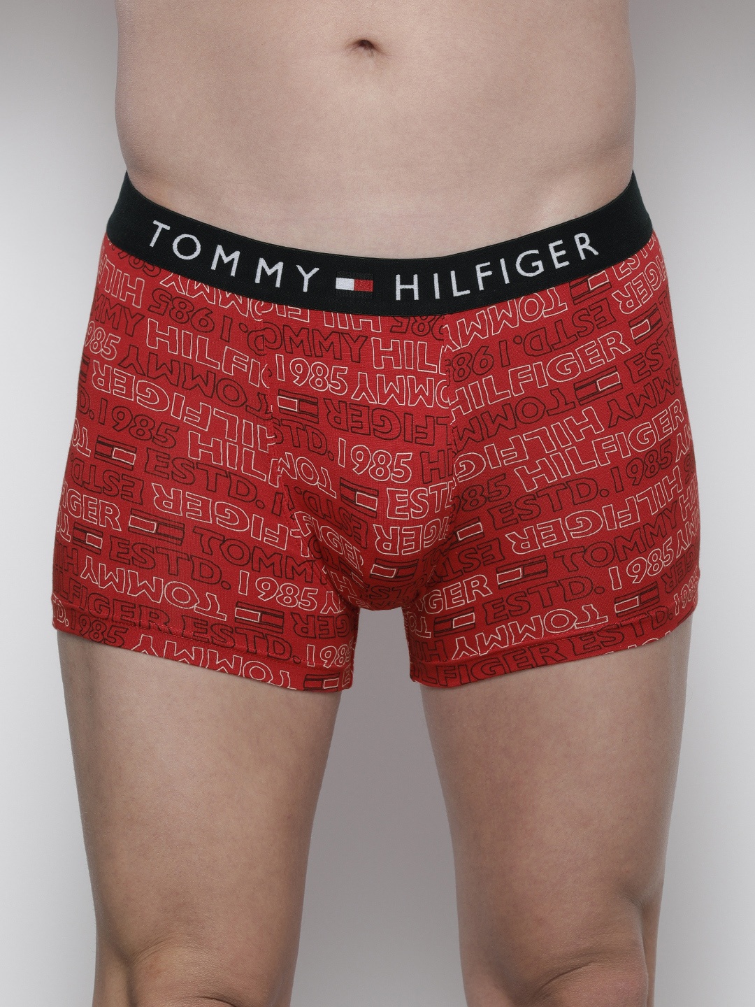 

Tommy Hilfiger Men Red & Black Printed Trunks - P2AB4114