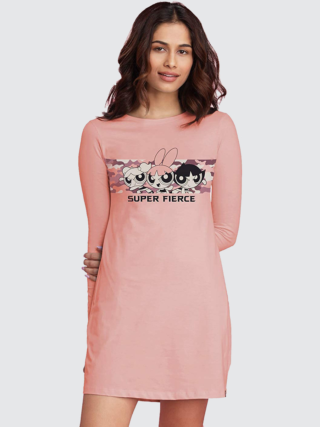 

The Souled Store Pink T-shirt Dress