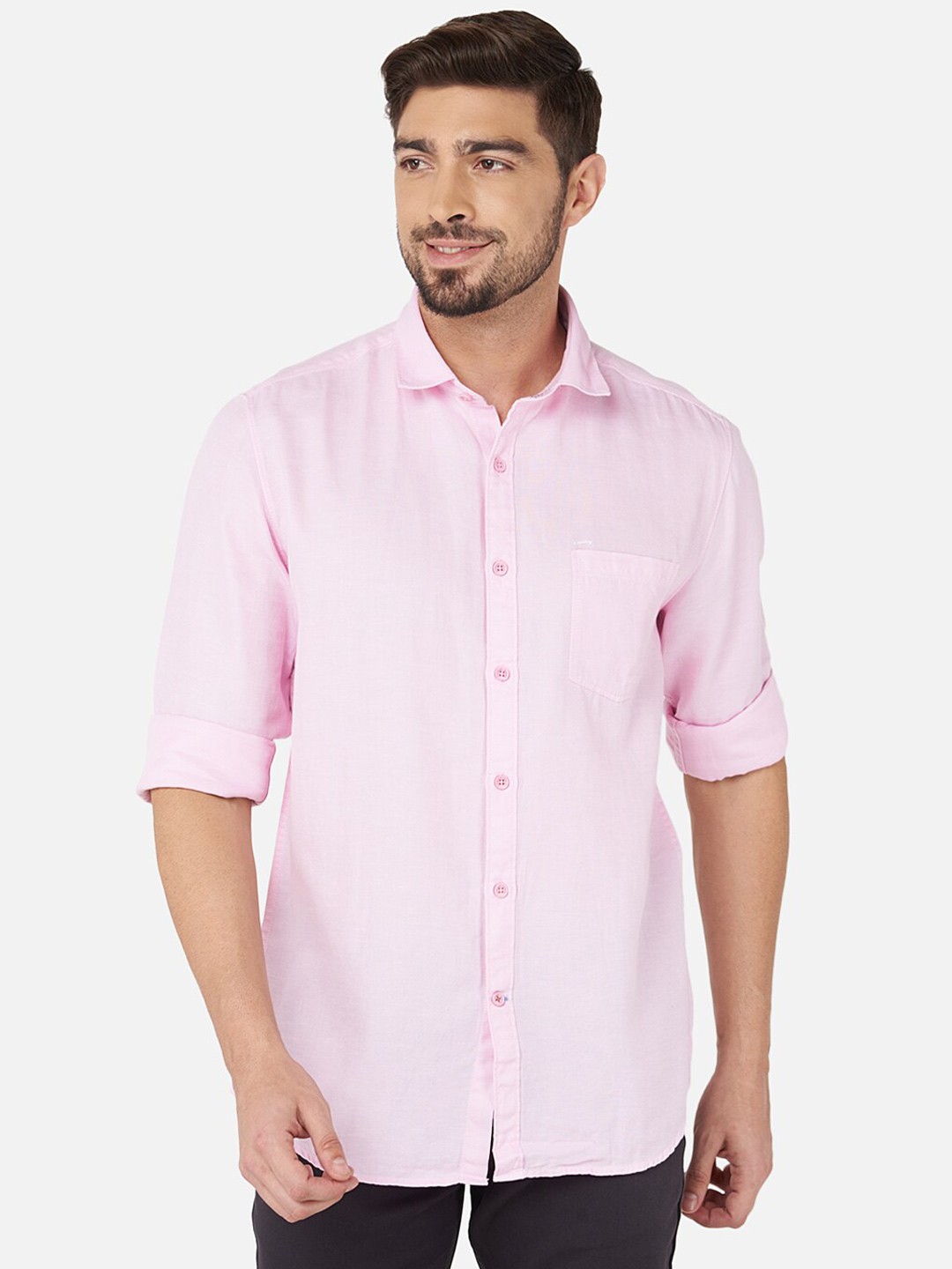 

Oxemberg Men Pink Classic Slim Fit Casual Shirt