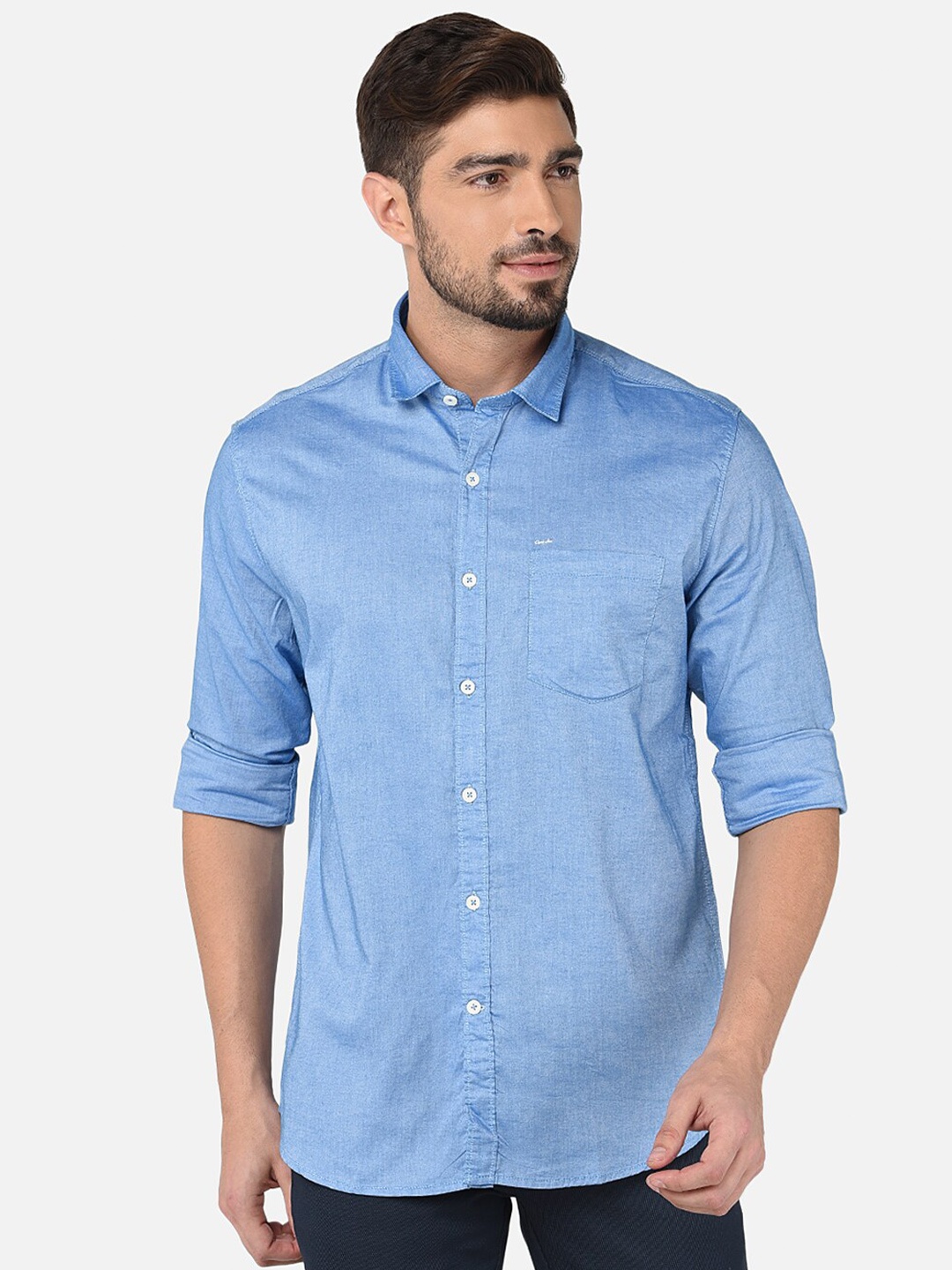 

Oxemberg Men Blue Classic Slim Fit Casual Shirt