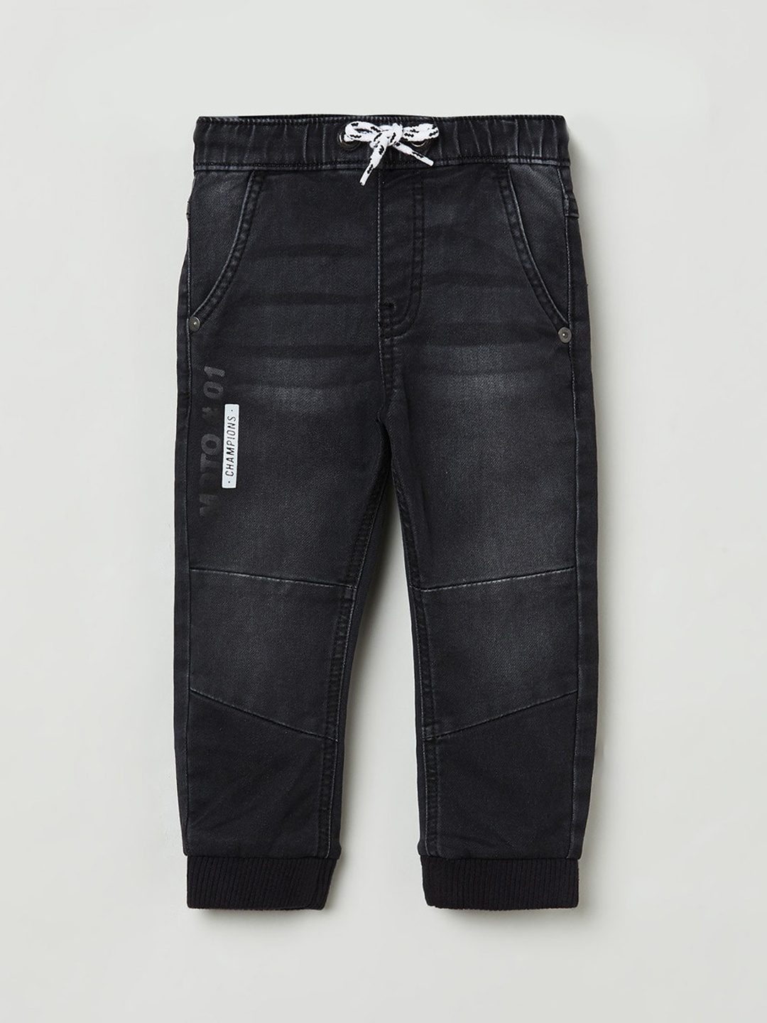 

max Boys Grey Mid-Rise Light Fade Jeans