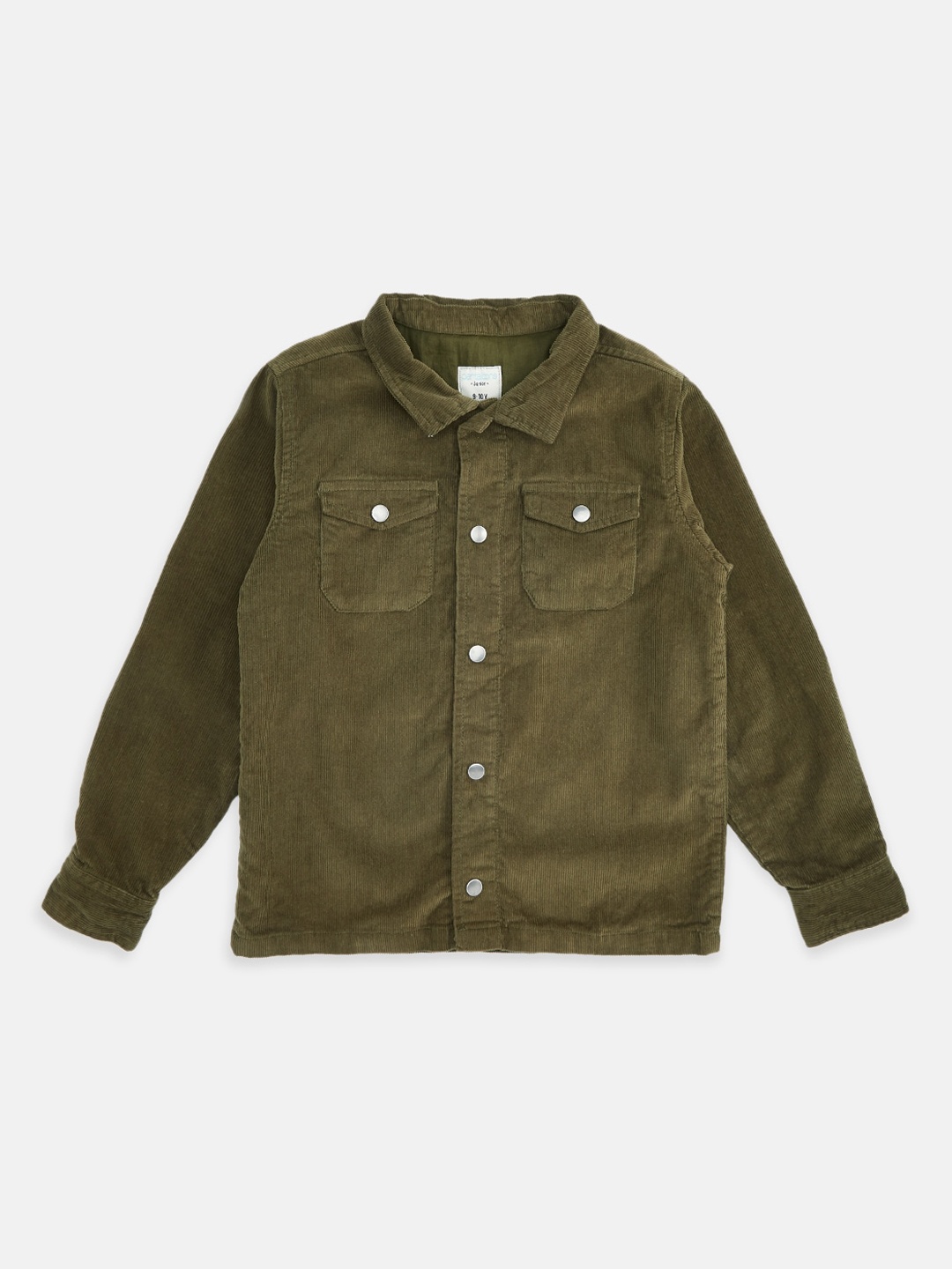 

Pantaloons Junior Boys Olive Green Pure Cotton Tailored Jacket