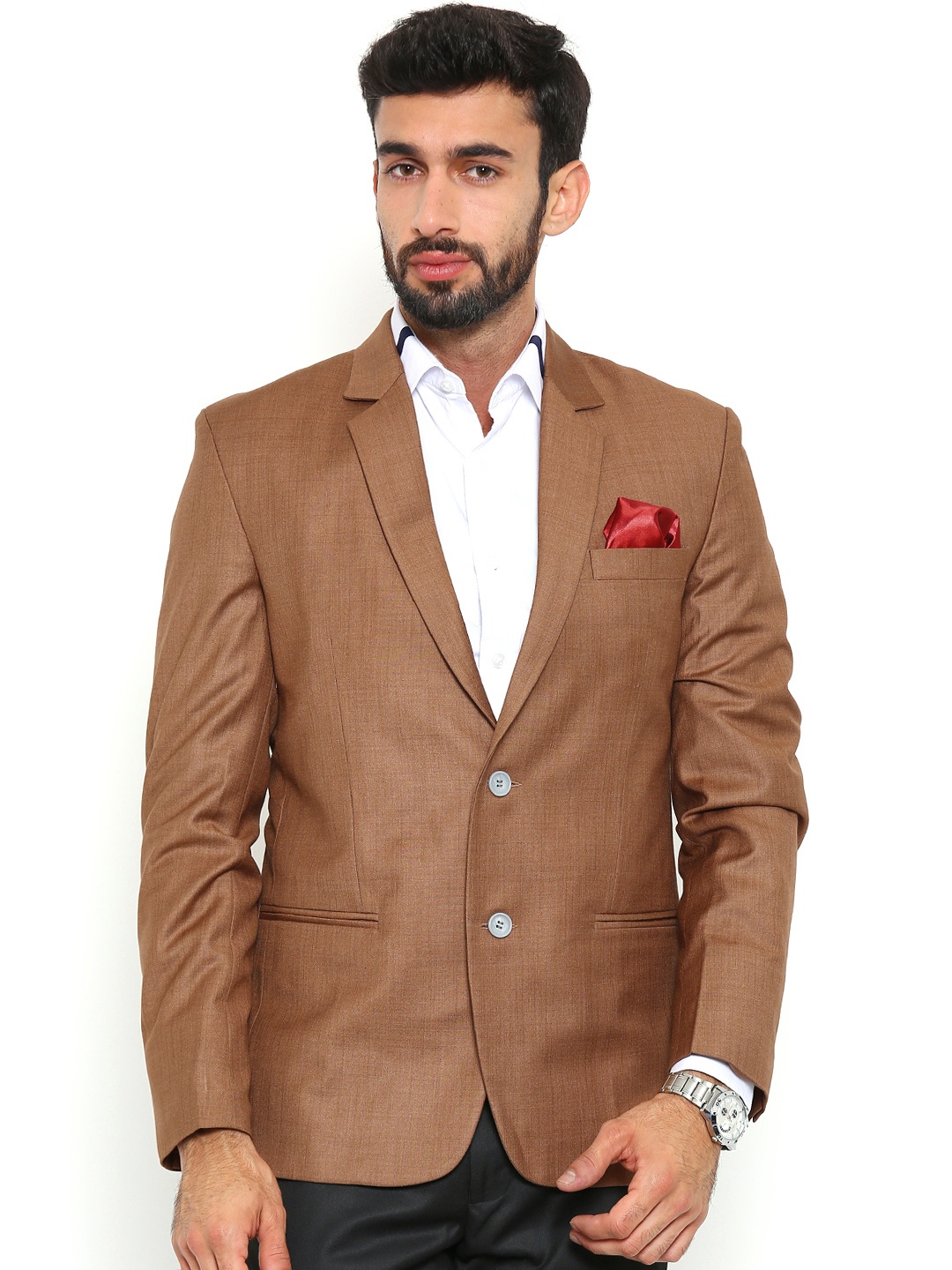 

Shaftesbury London Brown Regular Fit Single-Breasted Formal Blazer
