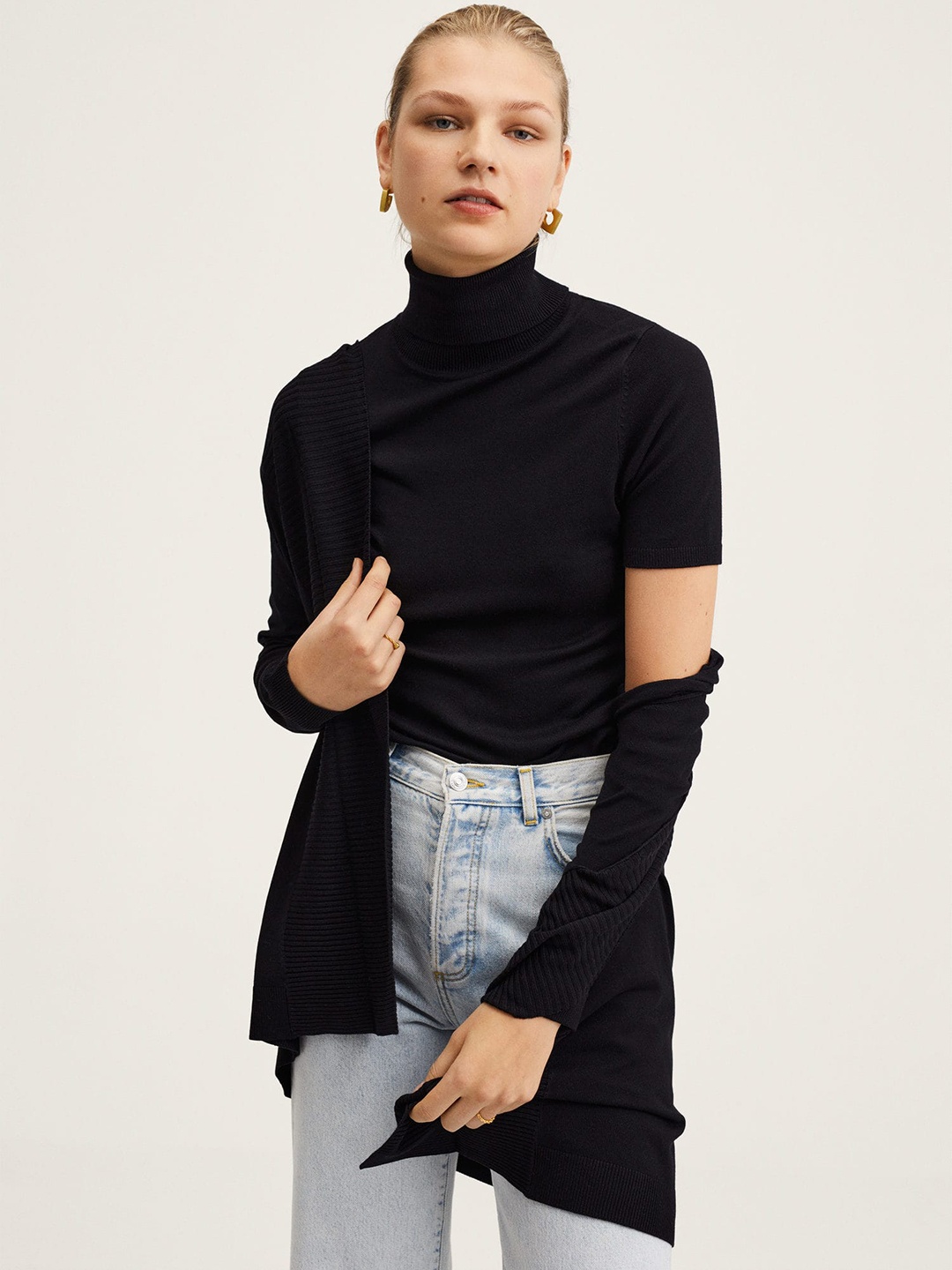

MANGO Women Black Longline Cardigan