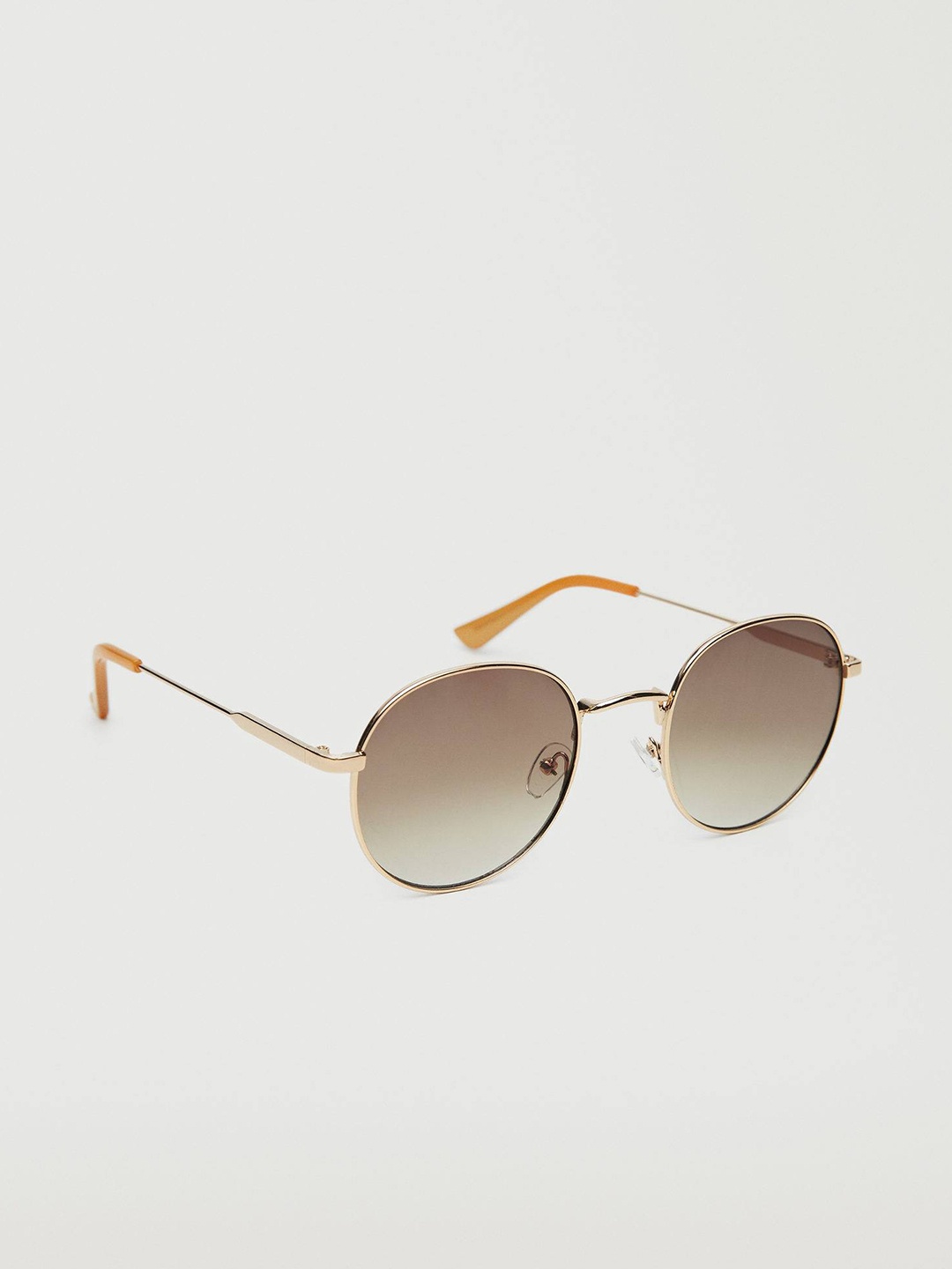 

MANGO Women Oval Sunglasses with UV Protected Lens 27050448, Gold