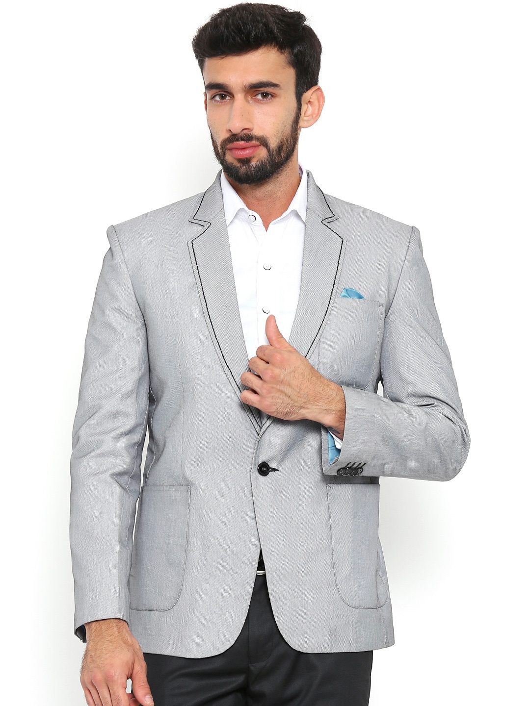 

Shaftesbury London Grey Regular Fit Single-Breasted Formal Blazer