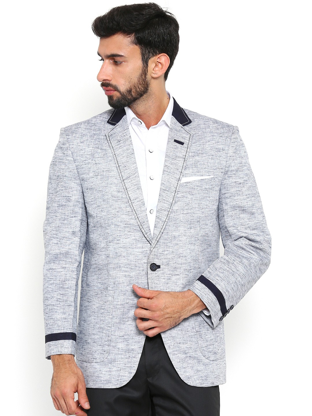 

Shaftesbury London Grey Regular Fit Single-Breasted Casual Blazer