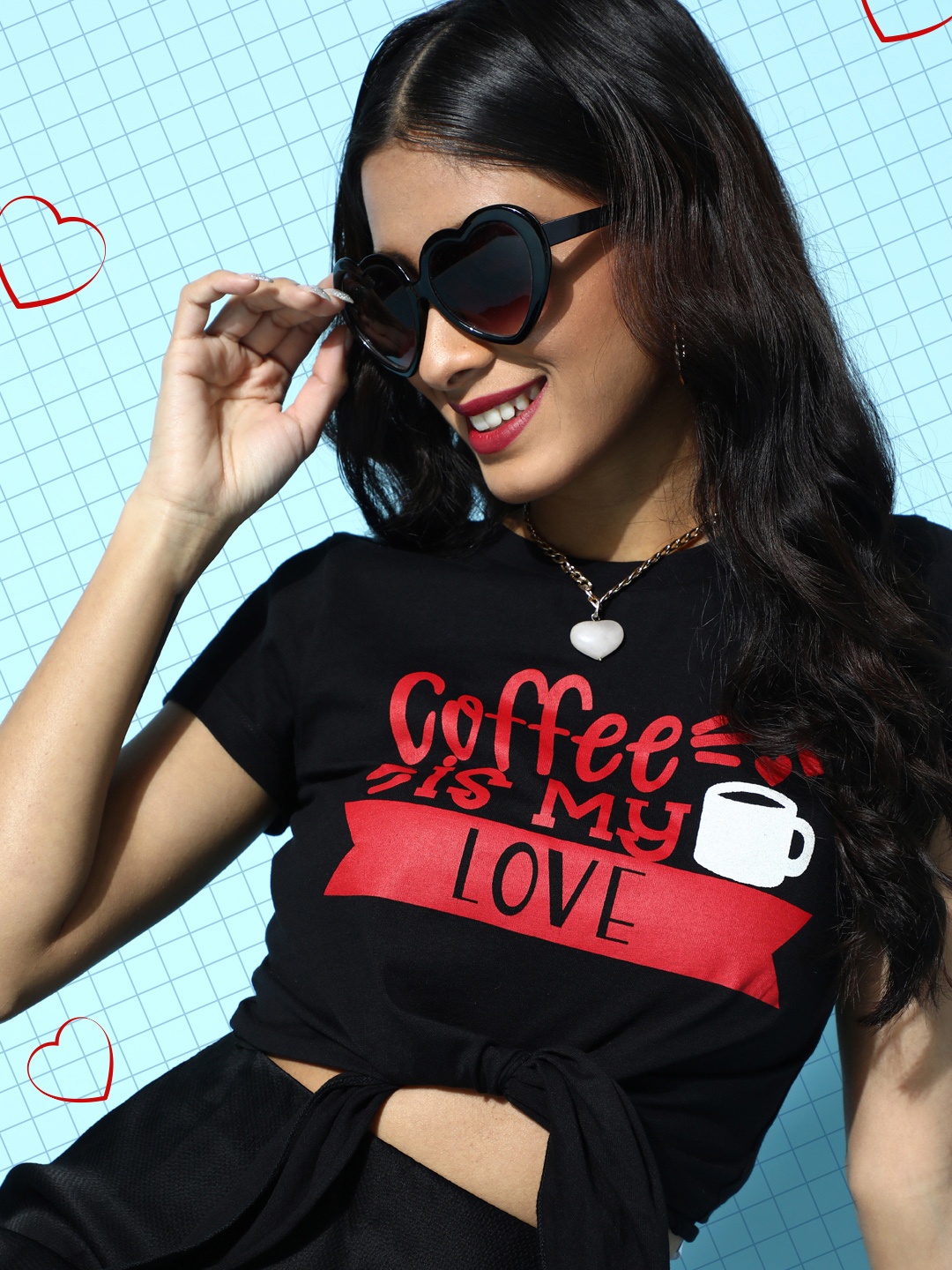 

SASSAFRAS Women Stylish Black Typography Talking Tee
