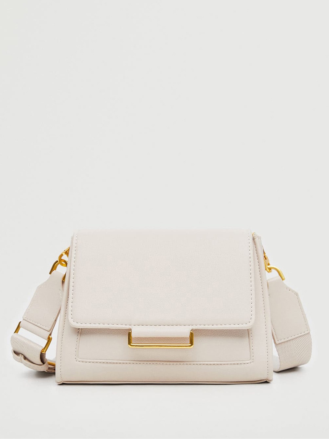 

MANGO Women Off White Solid Structured Sling Bag