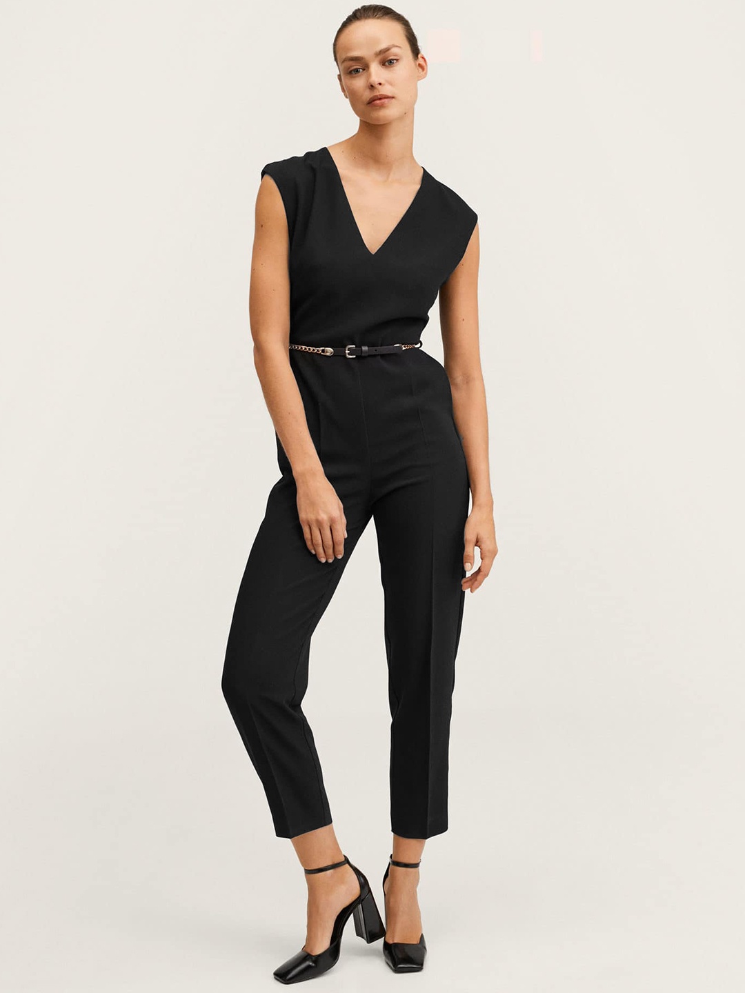 

MANGO Women Black Basic Jumpsuit