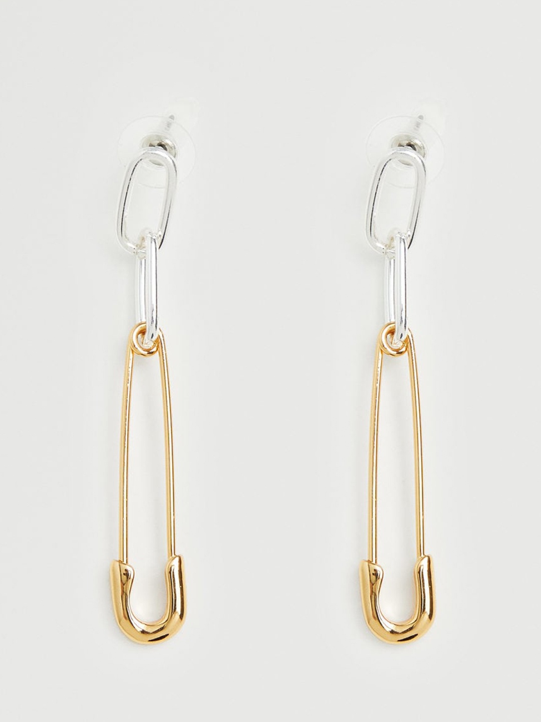 

MANGO Gold-Toned & Silver-Toned Quirky Drop Earrings