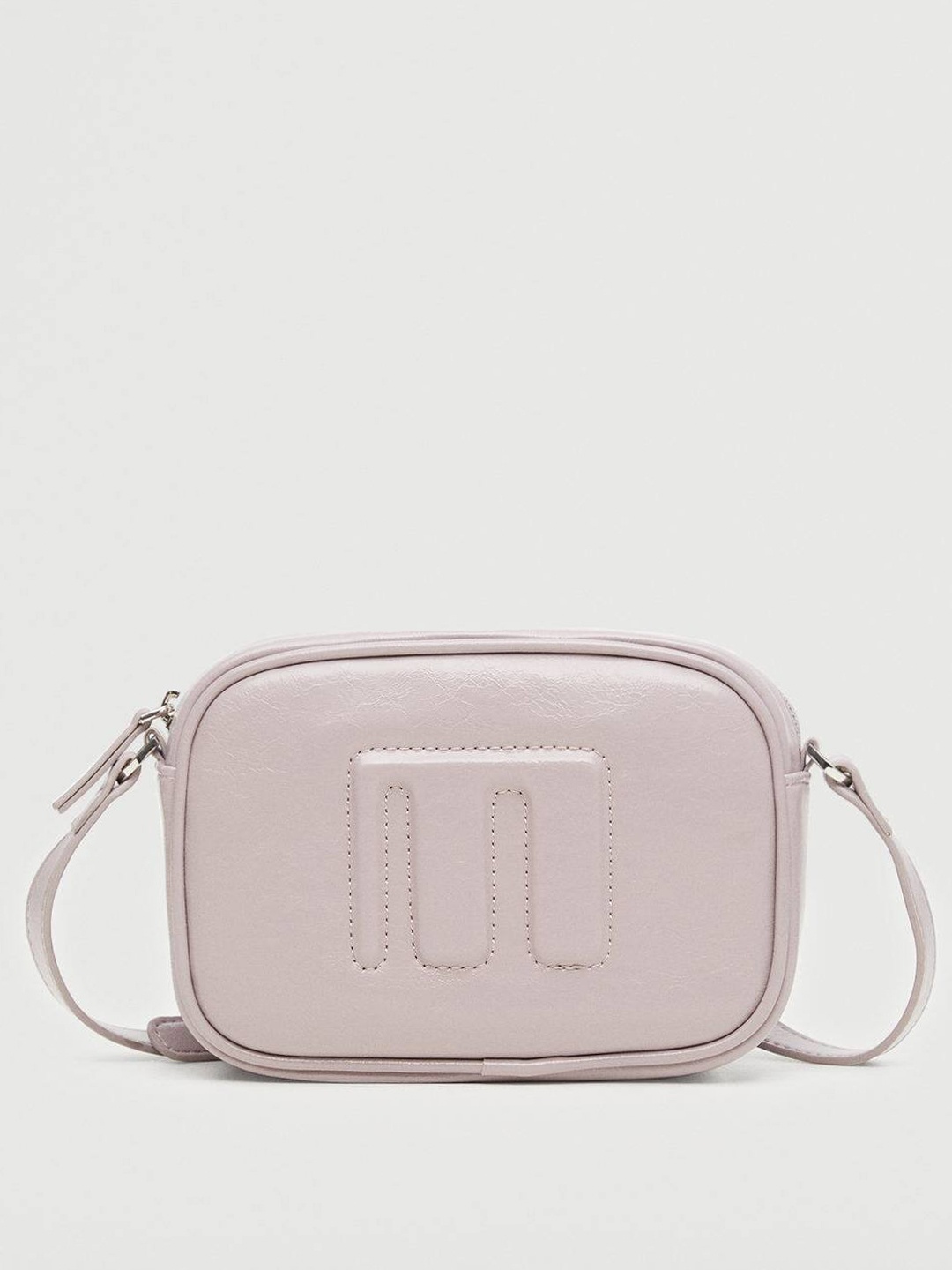 

MANGO Lilac Brand Logo Textured Sling Bag, Lavender