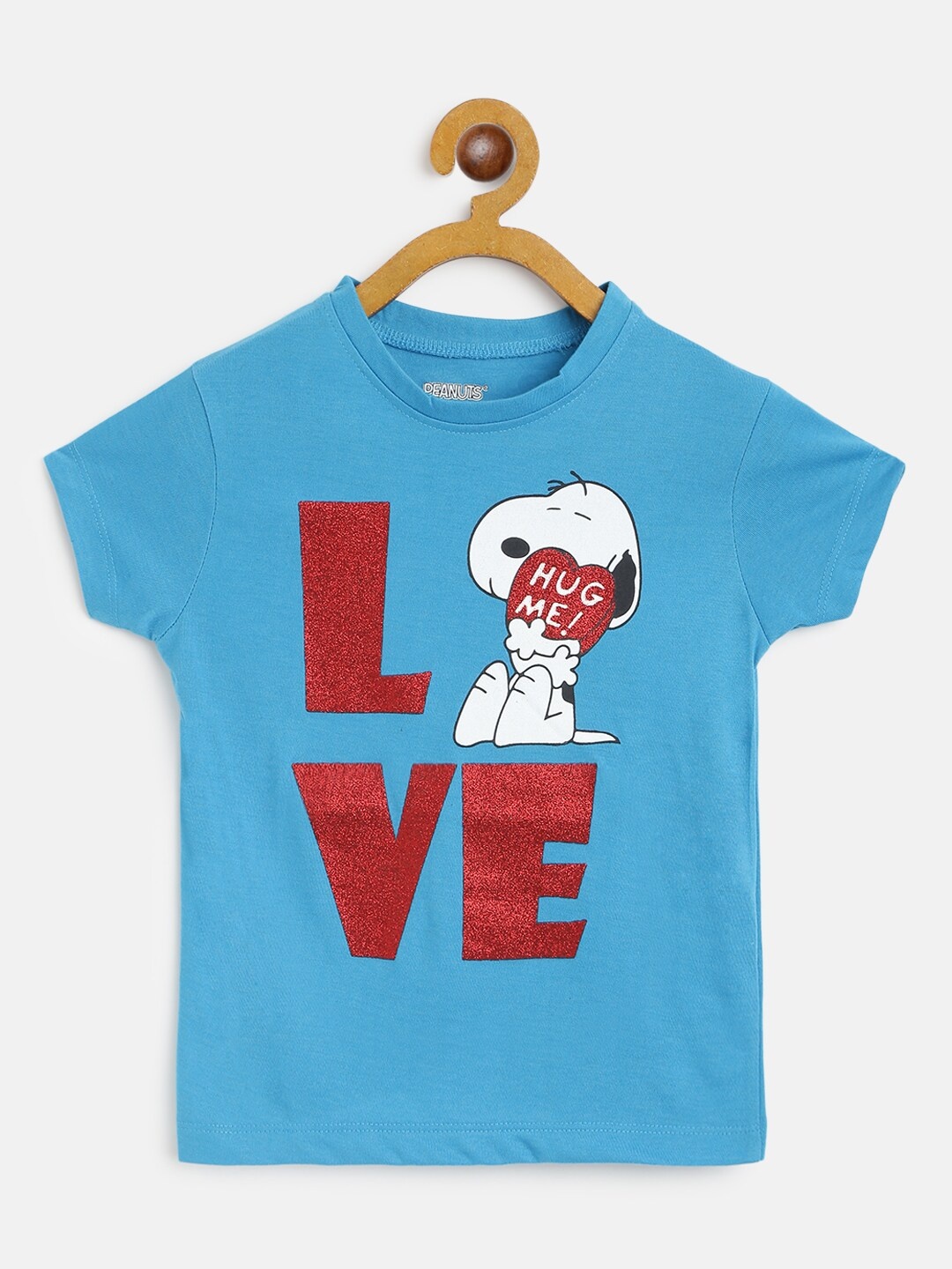 

Eteenz Girls Blue & Red Snoopy Printed T-shirt