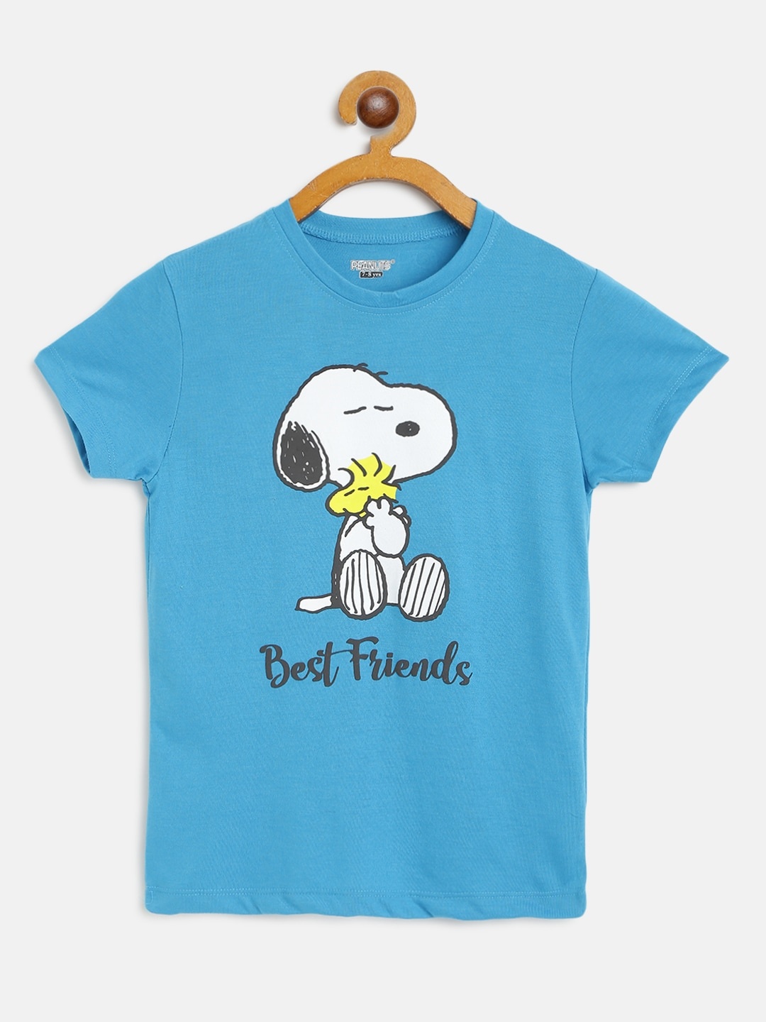 

Eteenz Girls Blue & White Cotton Snoopy Printed T-shirt