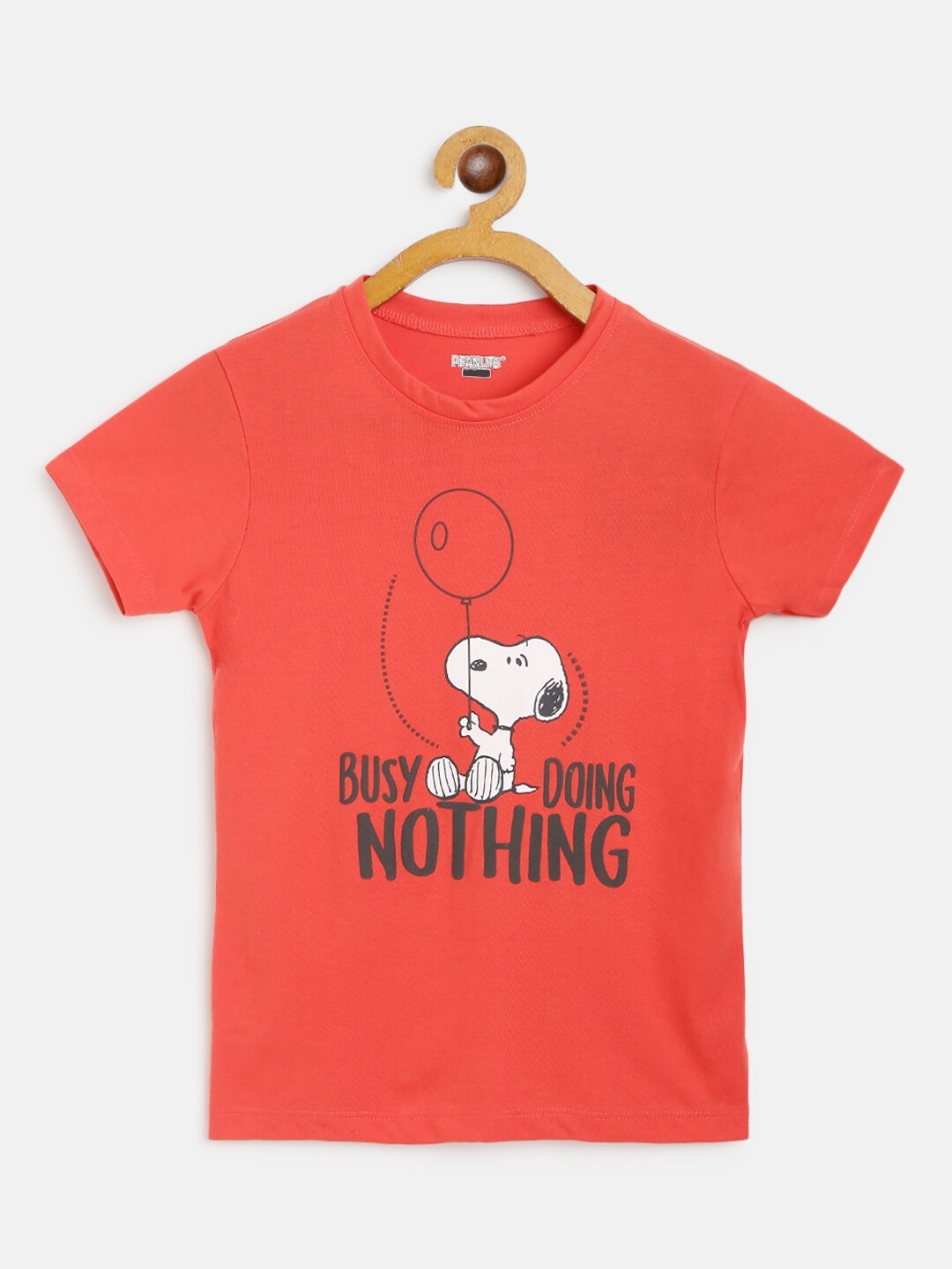 

Eteenz Girls Red & White Cotton Snoopy Printed T-shirt