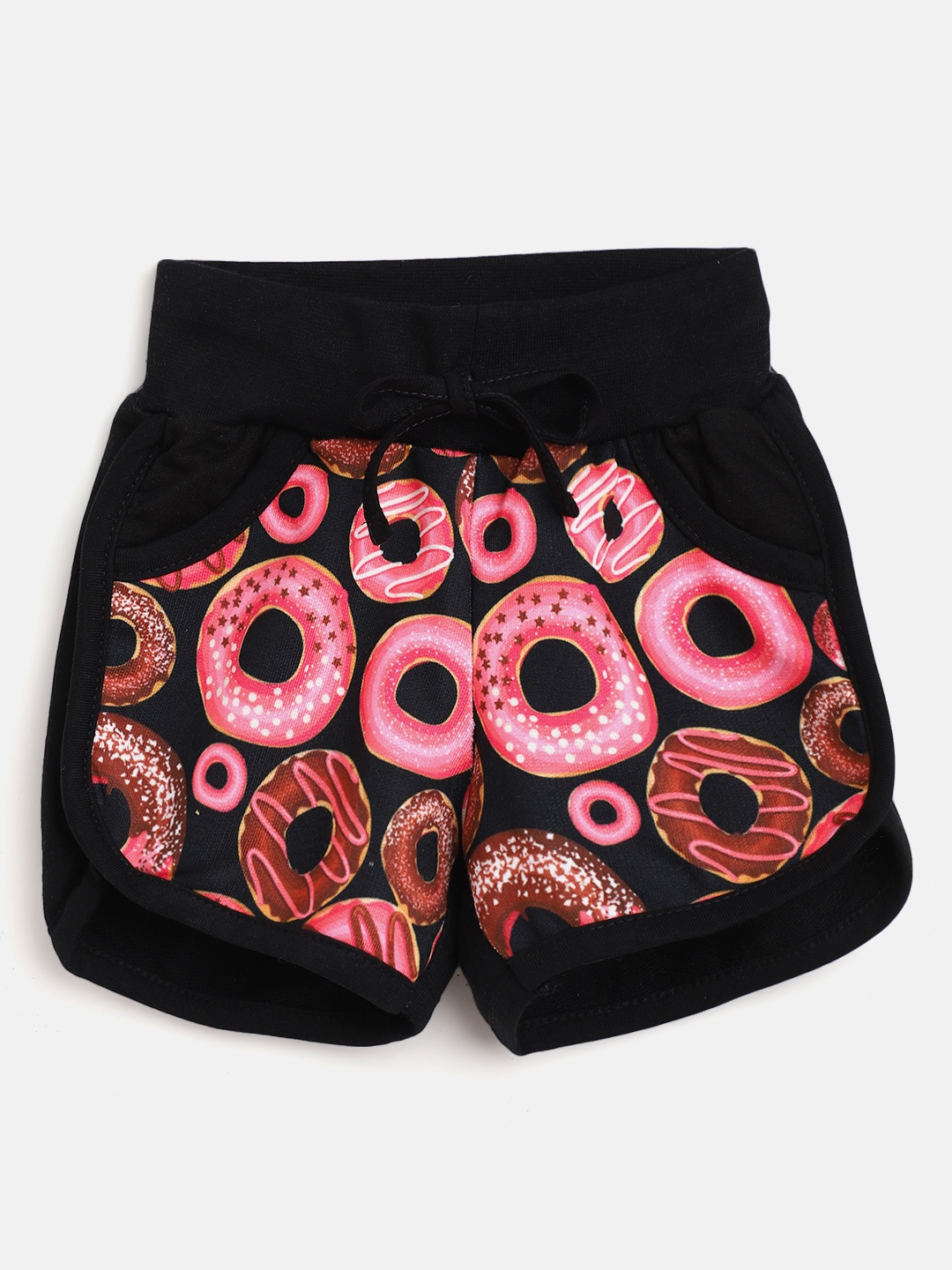 

Eteenz Girls Black & Pink Conversational Printed Shorts